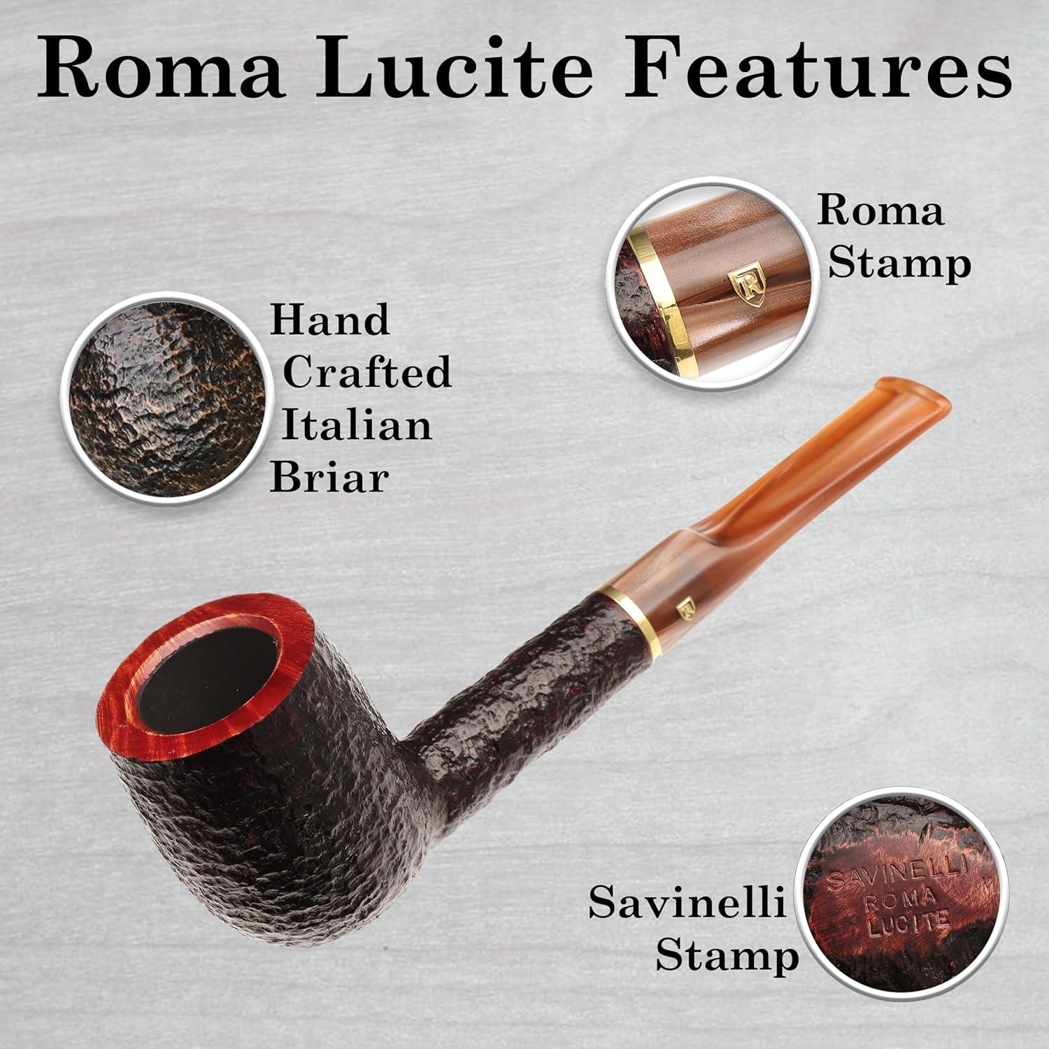 Pipa Savinelli Roma Lucite 114 KS - Madera de Brezo Hecha a Mano