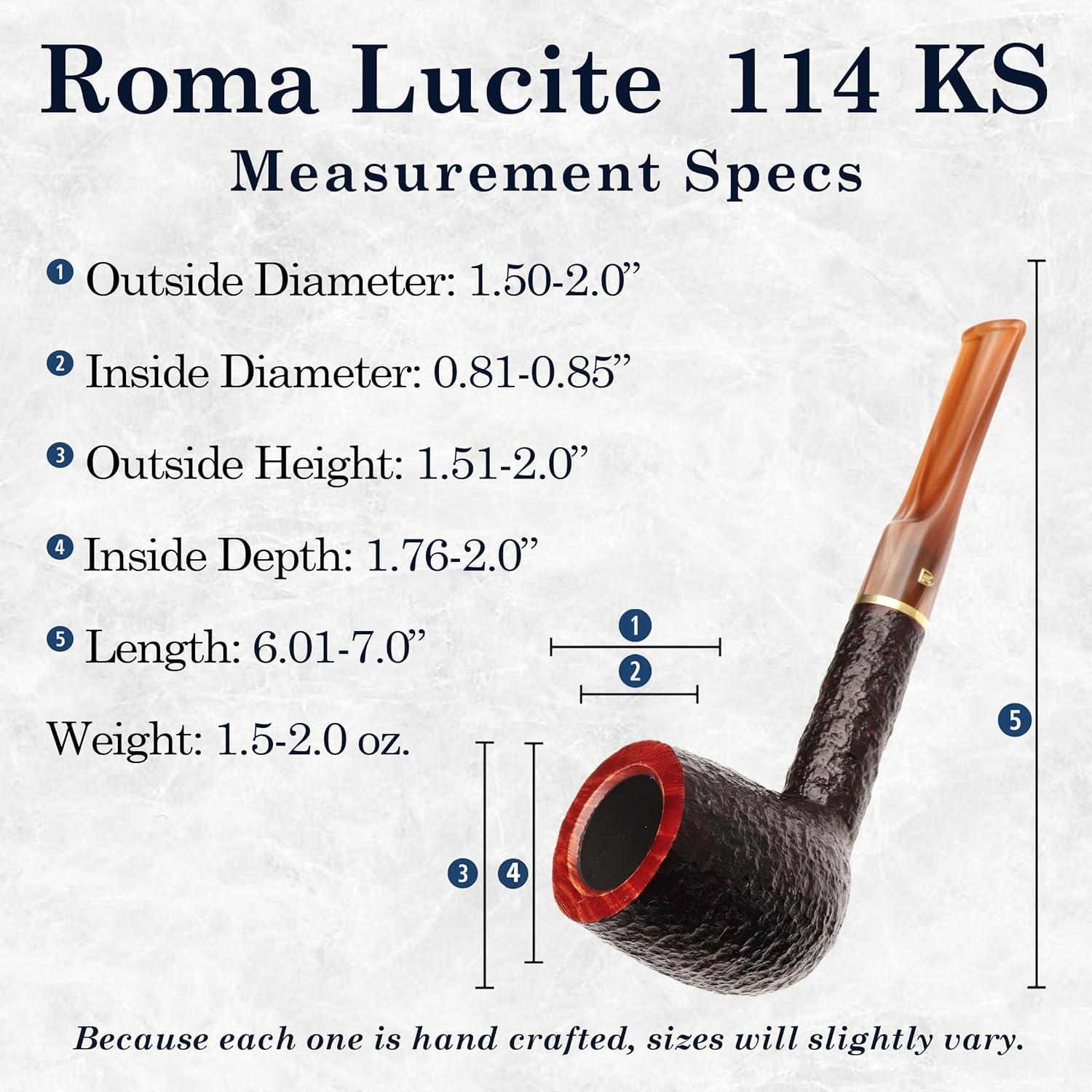Pipa Savinelli Roma Lucite 114 KS - Madera de Brezo Hecha a Mano