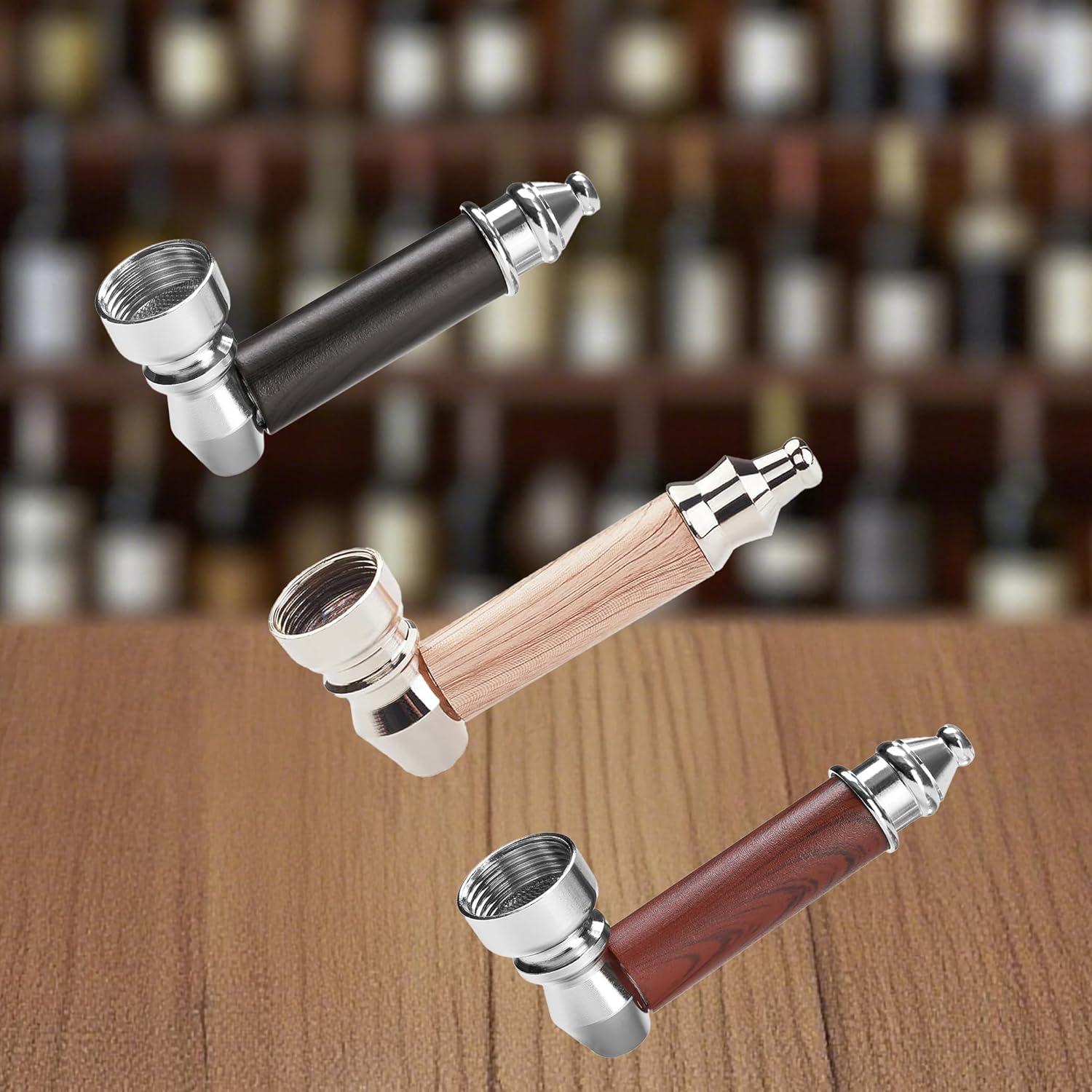 Juego de pipas de tabaco 3 piezas madera Genérico con accesorios