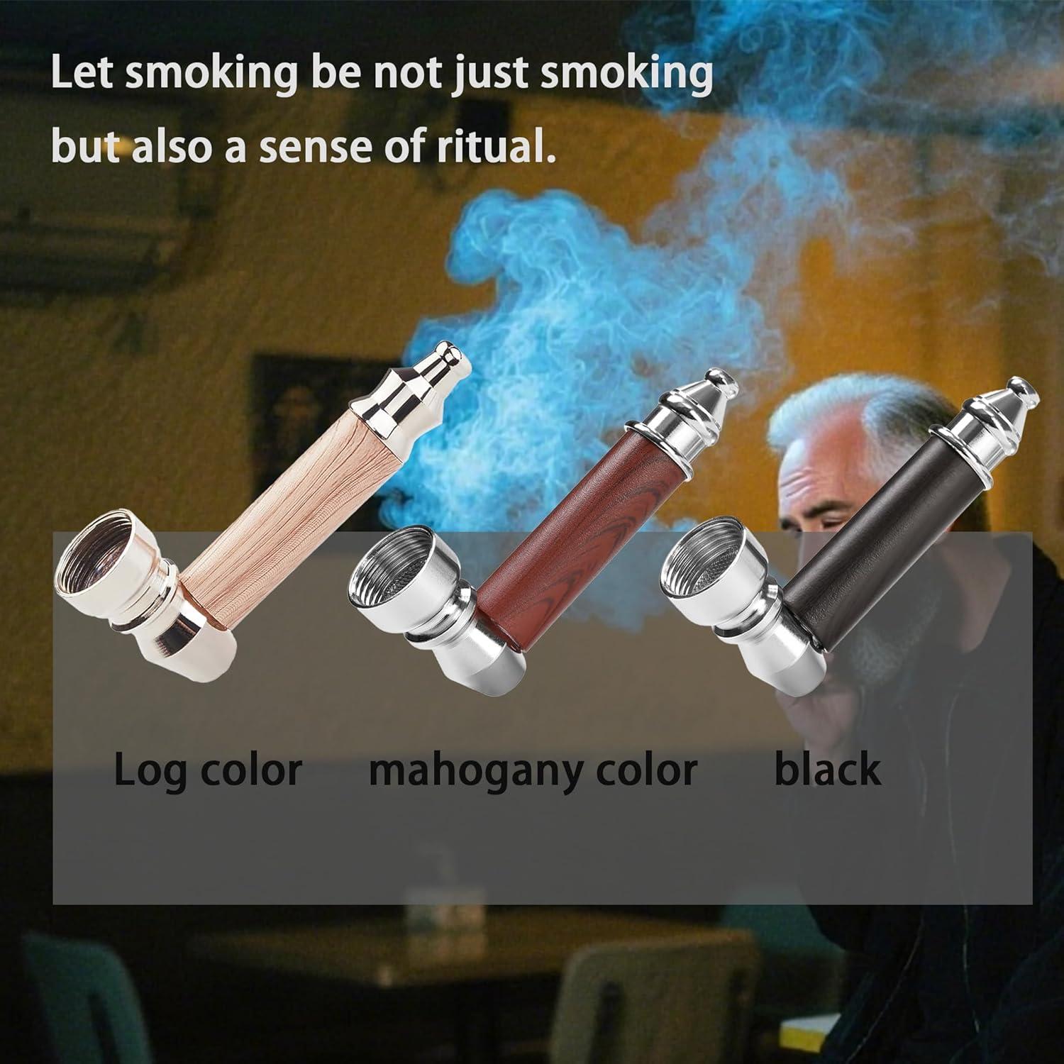 Juego de pipas de tabaco 3 piezas madera Genérico con accesorios