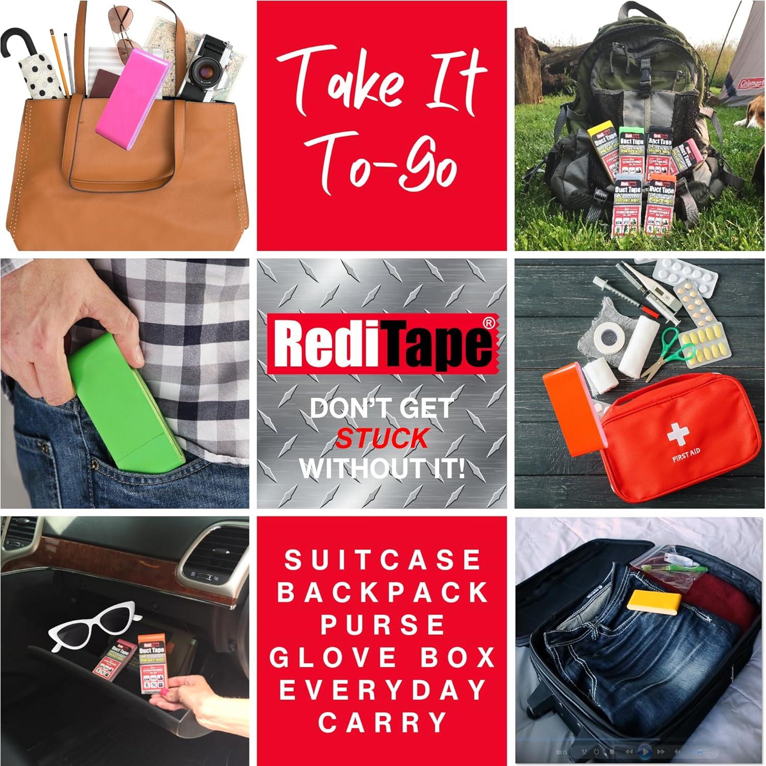 Cinta Adhesiva Compacta RediTape 2-Pack 9.14m Plata