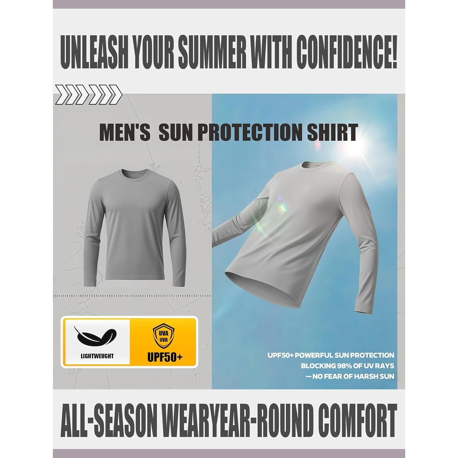 Camisa Rash Guard Dri Fit Hombre UPF 50+ Gris XX-Large