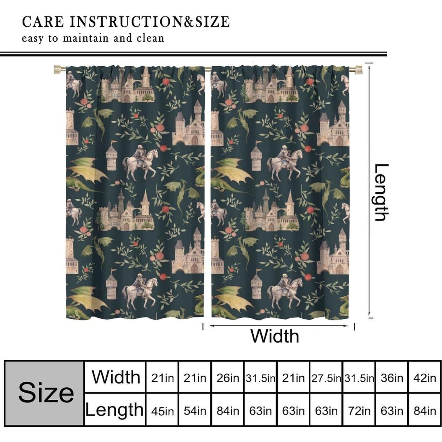 Cortinas Opacas PHTAYOT 42x84 cm Juego de 2 Paneles Floral