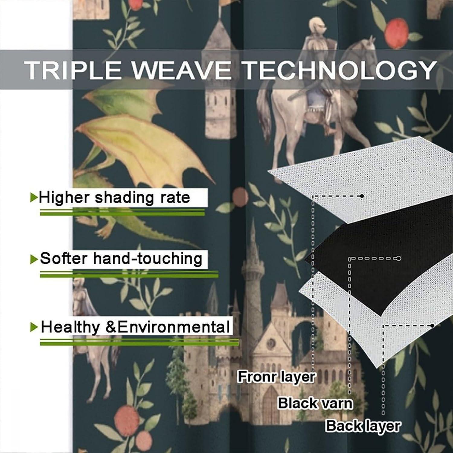 Cortinas Opacas PHTAYOT 42x84 cm Juego de 2 Paneles Floral