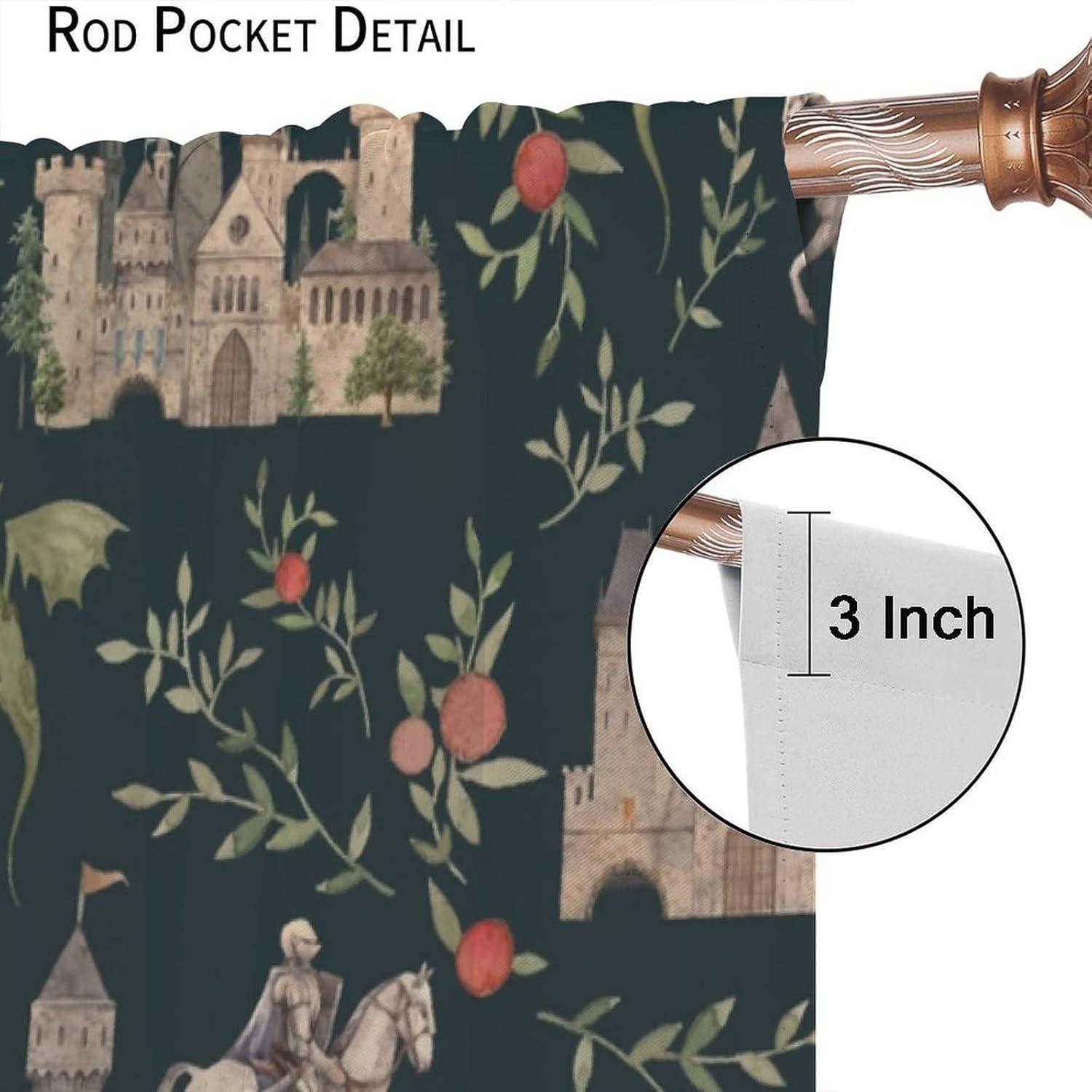 Cortinas Opacas PHTAYOT 42x84 cm Juego de 2 Paneles Floral