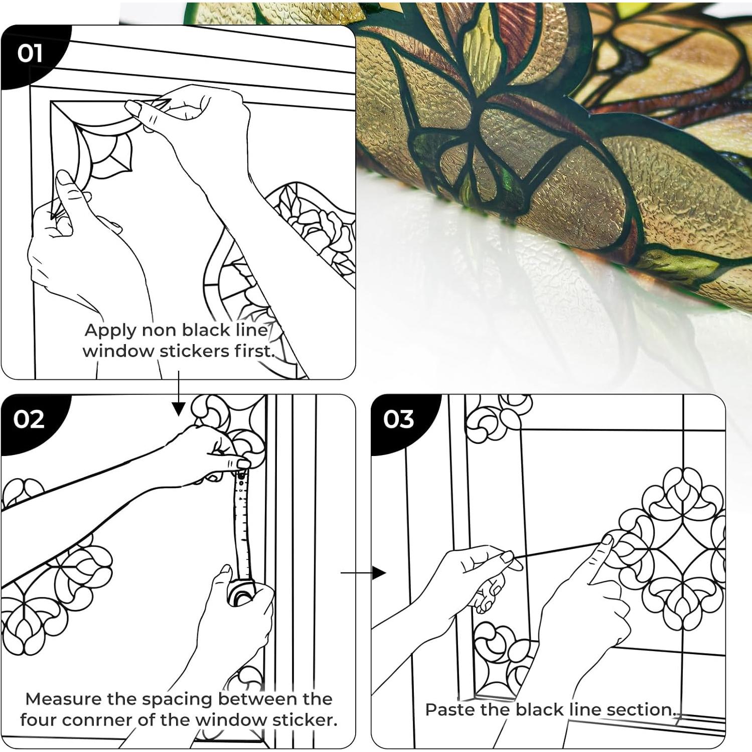 Calcomanía de Ventana ADD.HERES 30x40 cm Luz Estrellada Ámbar