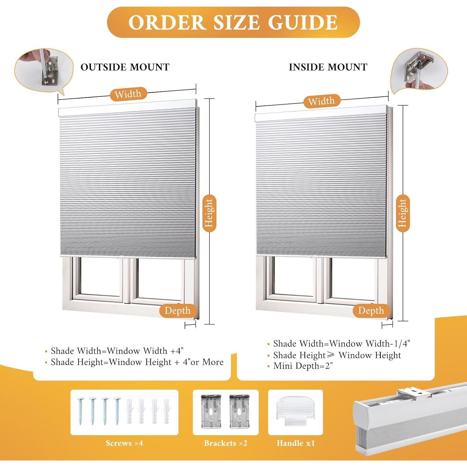 Persianas Celulares Blackout Atxbyoh 114x163 cm Blancas