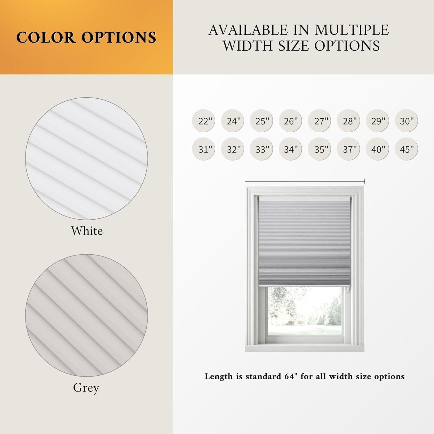 Persianas Celulares Blackout Atxbyoh 114x163 cm Blancas