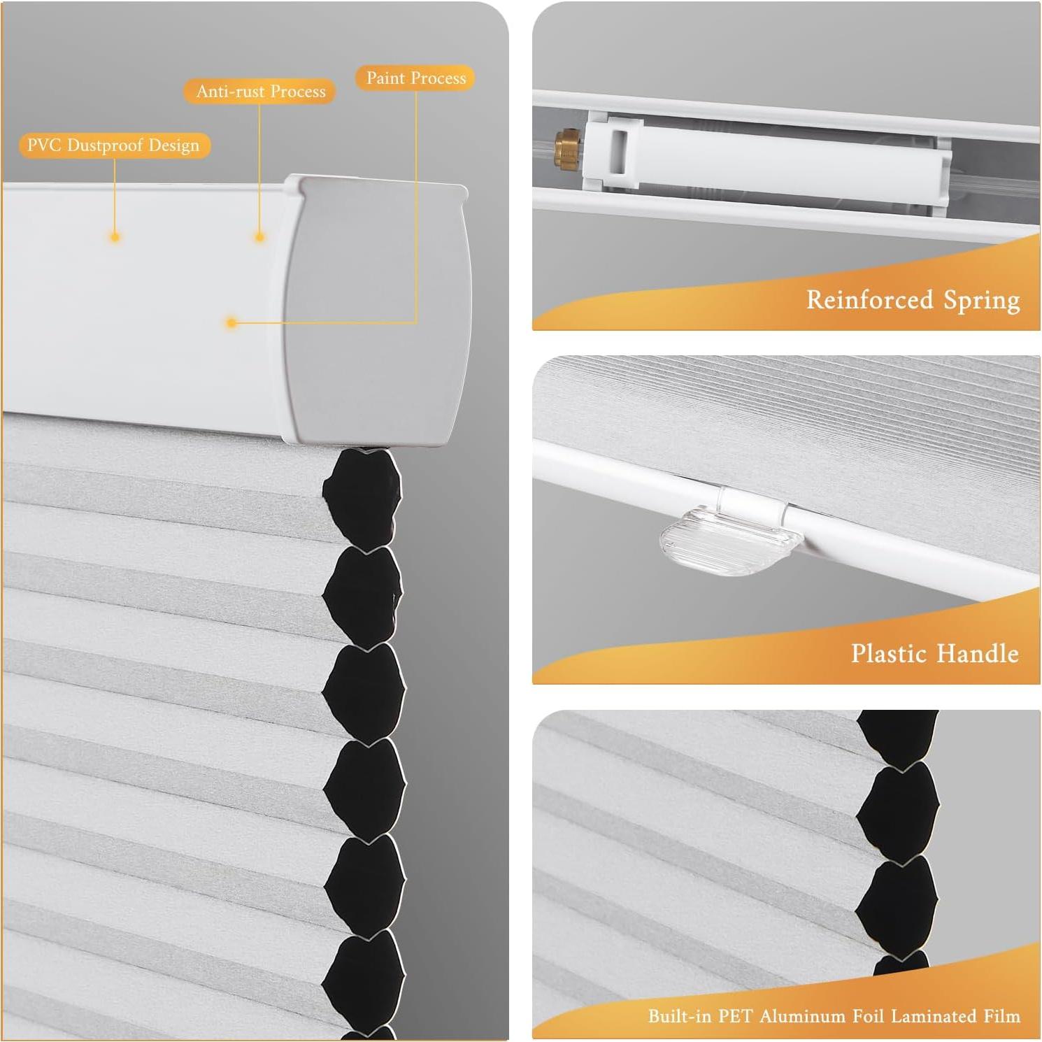 Persianas Celulares Blackout Atxbyoh 114x163 cm Blancas