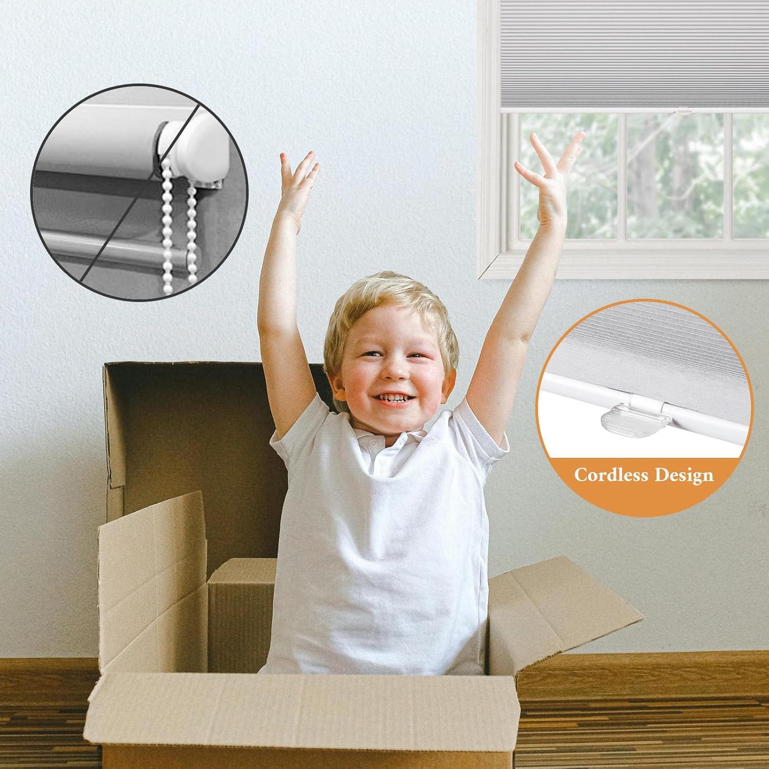 Persianas Celulares Blackout Atxbyoh 114x163 cm Blancas