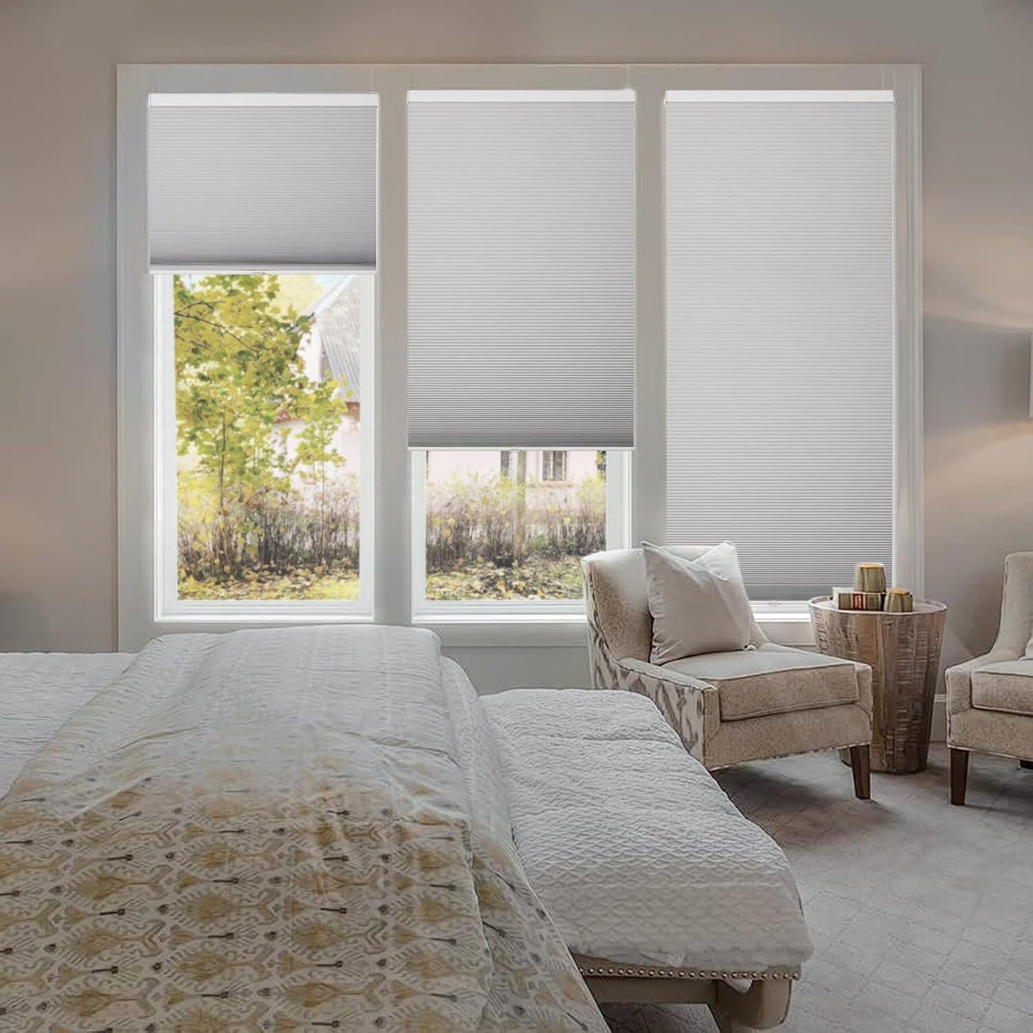 Persianas Celulares Blackout Atxbyoh 114x163 cm Blancas