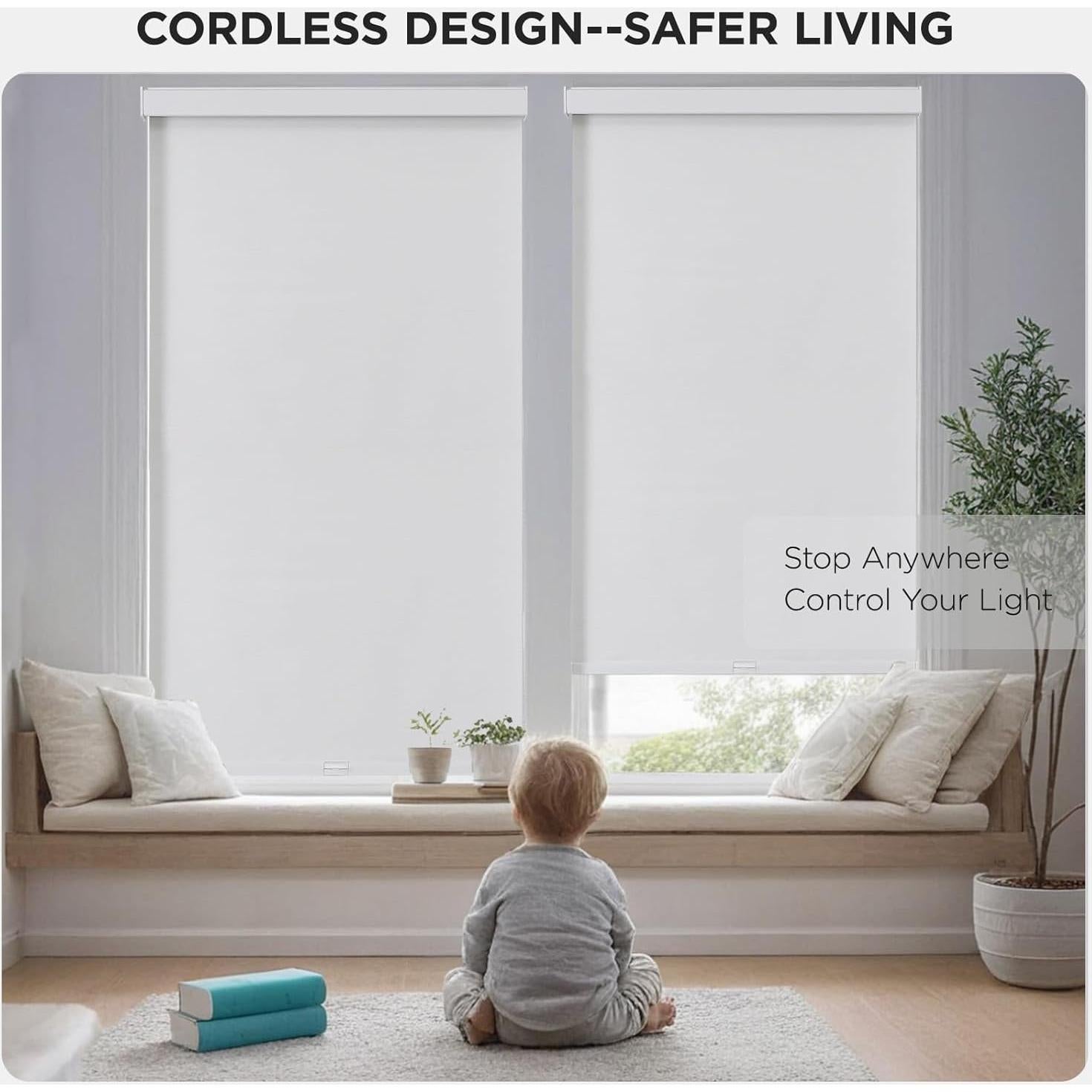 Cortina Roller Blackout Joydeco 91.44x190.5cm Blanca UV