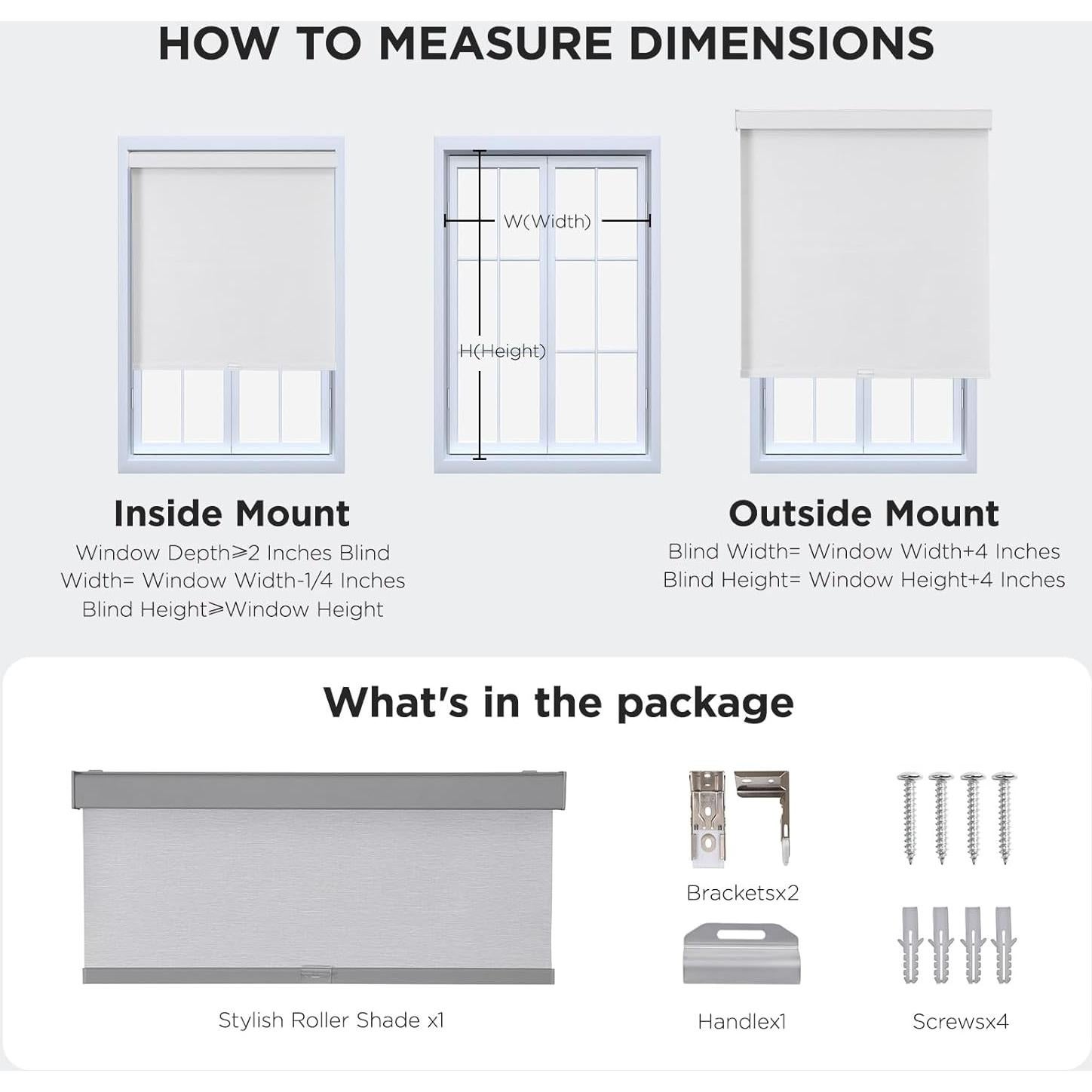 Cortina Roller Blackout Joydeco 91.44x190.5cm Blanca UV