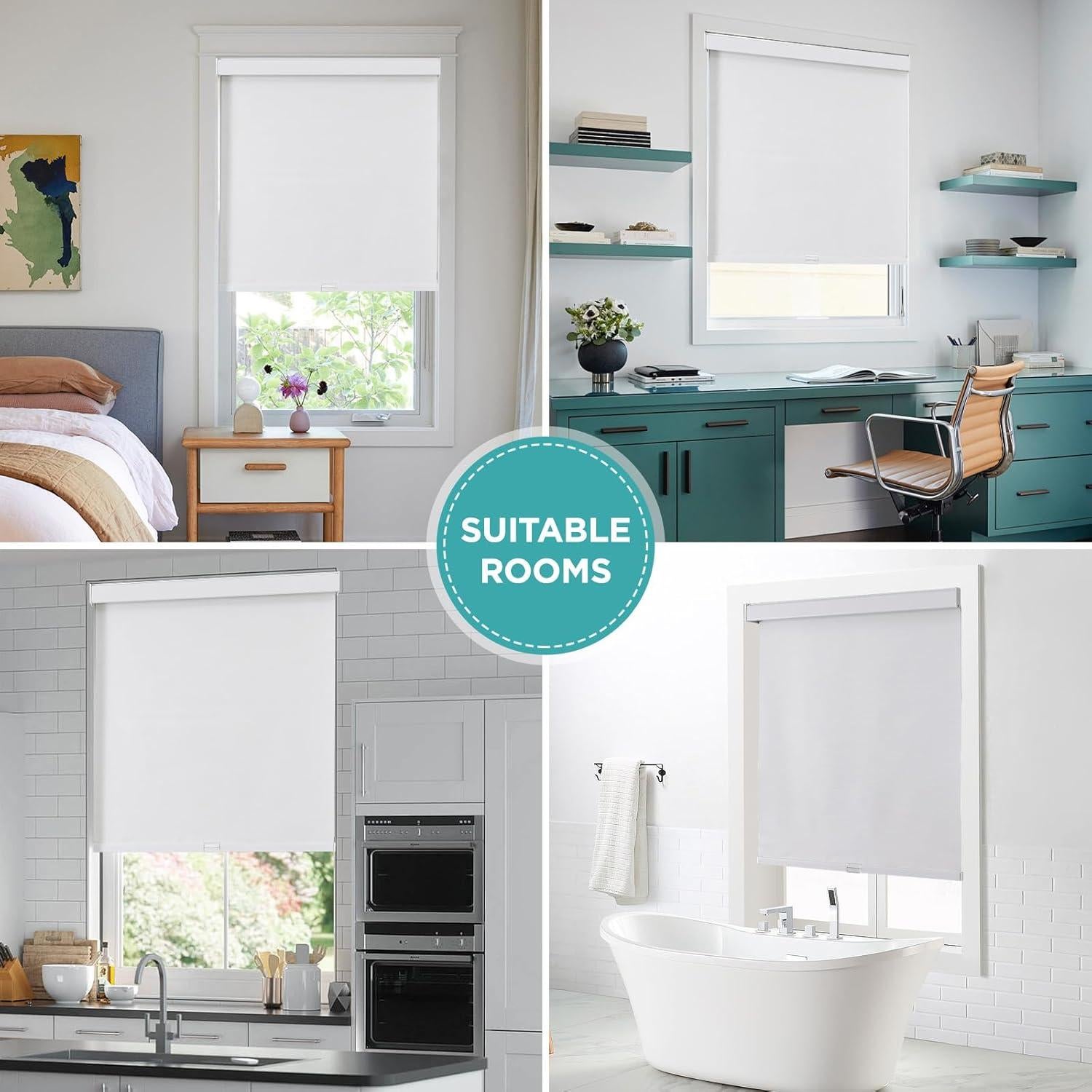 Cortina Roller Blackout Joydeco 91.44x190.5cm Blanca UV