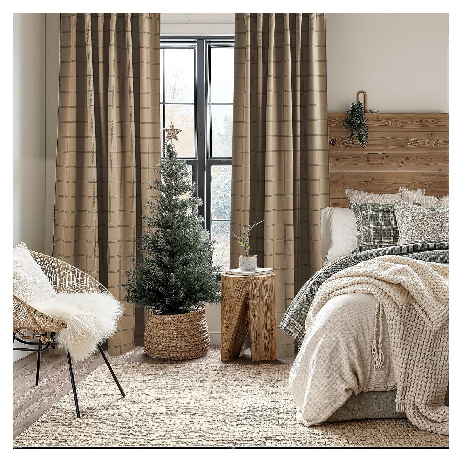 Cortinas de Oscurecimiento Total KGORGE 52x84 Lino Cuadros