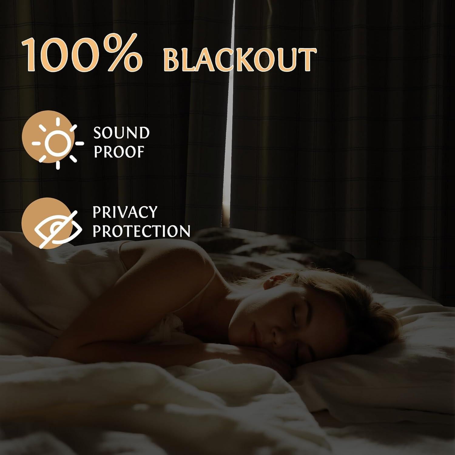 Cortinas de Oscurecimiento Total KGORGE 52x84 Lino Cuadros