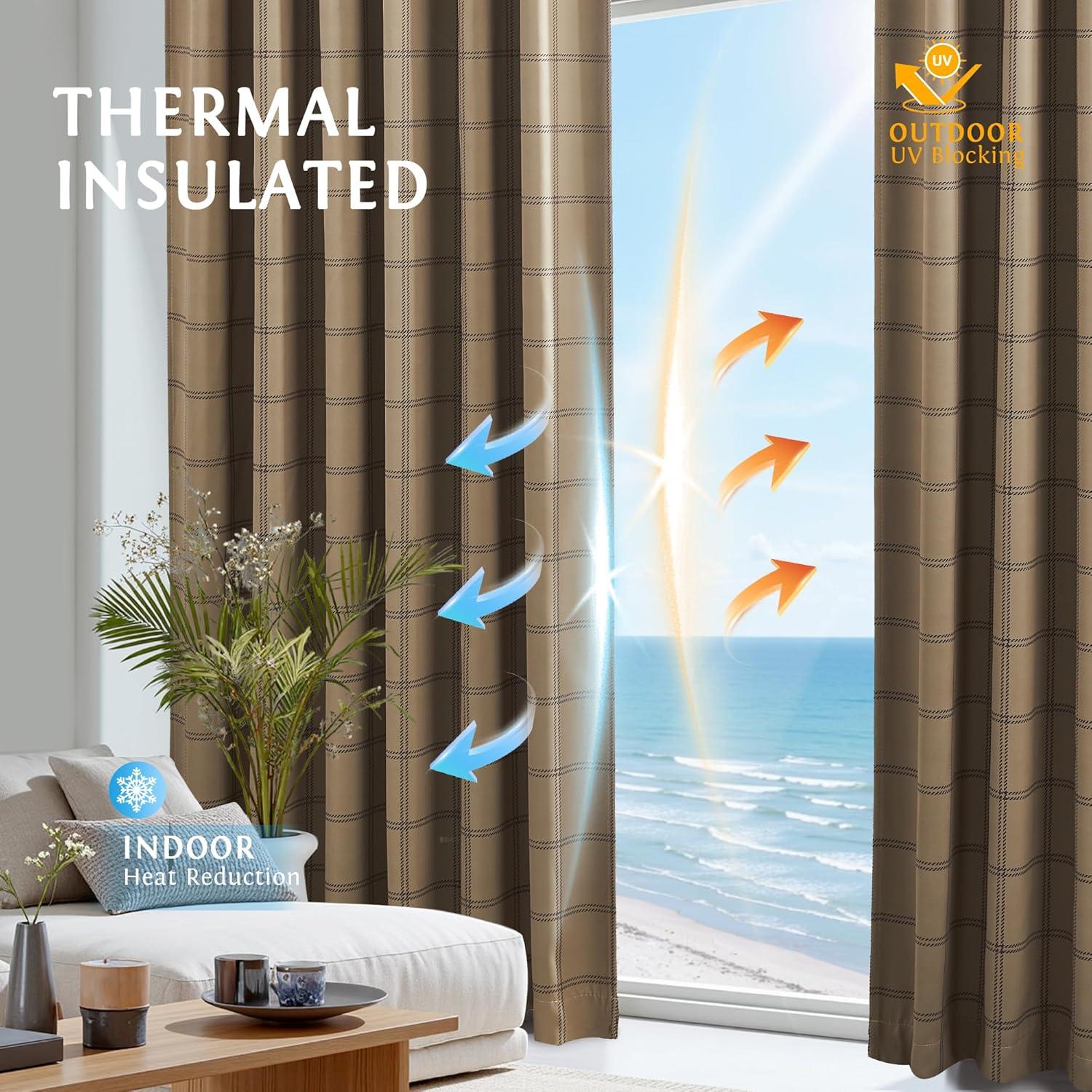 Cortinas de Oscurecimiento Total KGORGE 52x84 Lino Cuadros