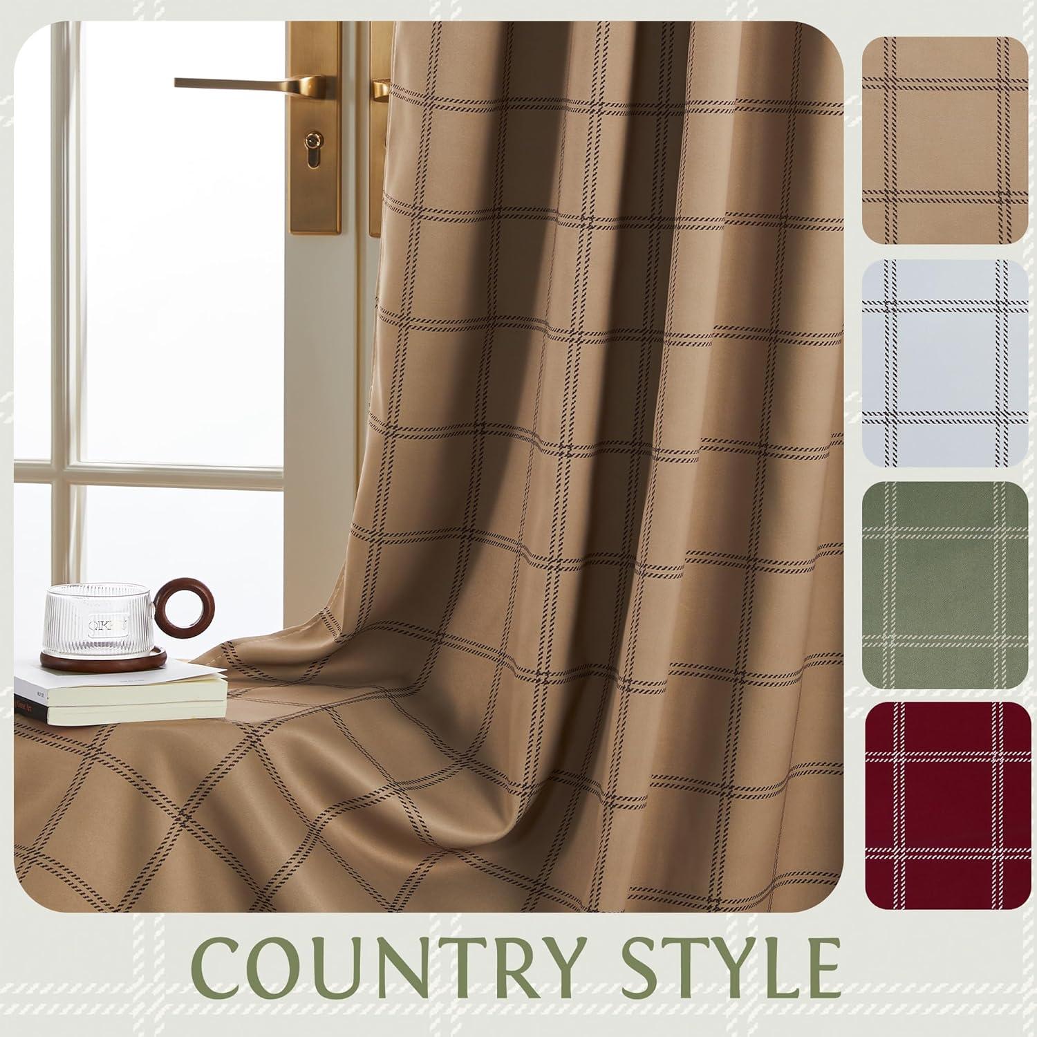 Cortinas de Oscurecimiento Total KGORGE 52x84 Lino Cuadros