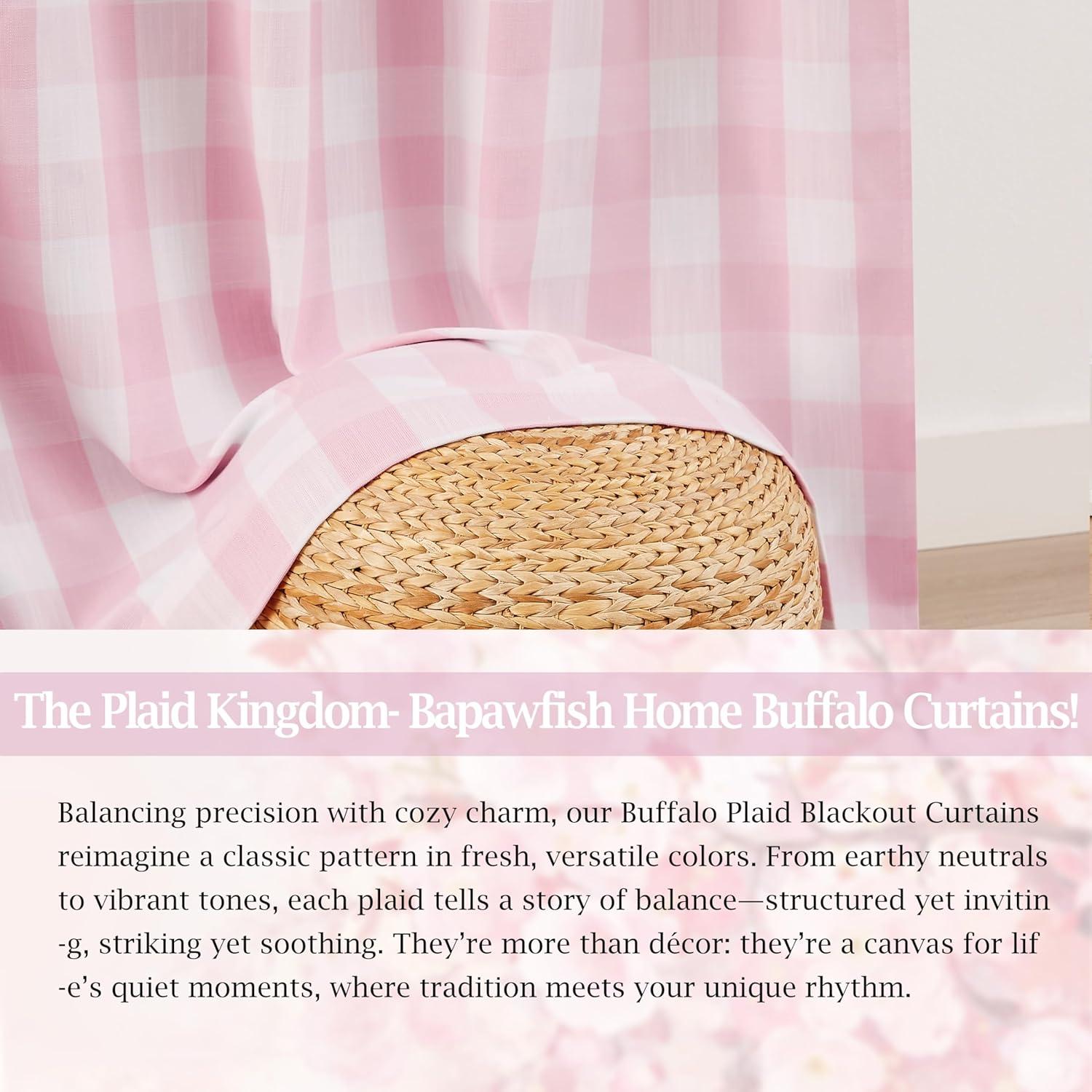 Cortinas Blackout Bapawfish 2 Paneles 101.6x228.6cm Rosa/Blanco