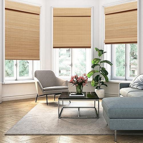 Persianas Romanas Inalámbricas SEEYE de Bambú Carbonizado 83.82x162.56cm