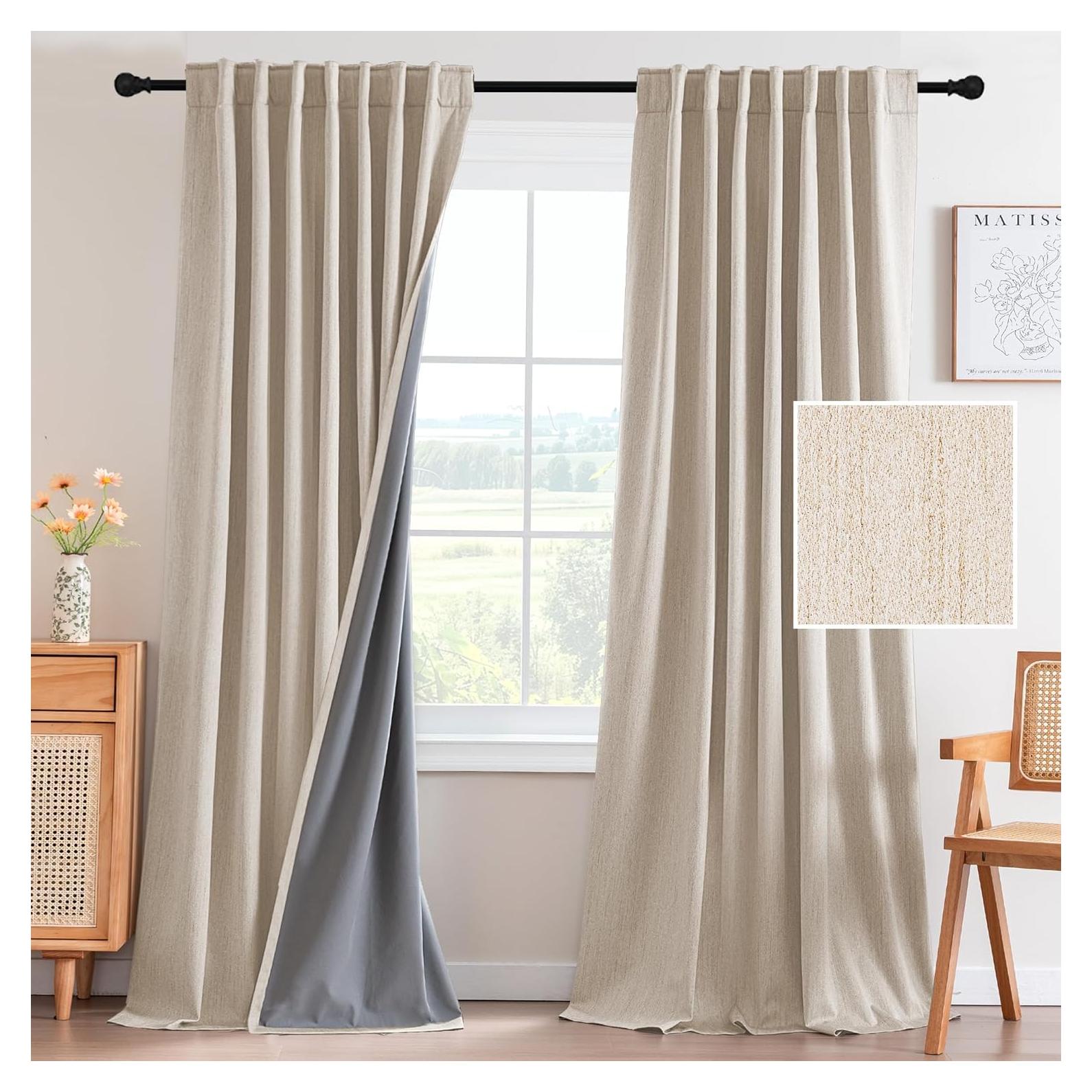 Cortinas Opacas H.VERSAILTEX 132x213 cm 2 Paneles Arena
