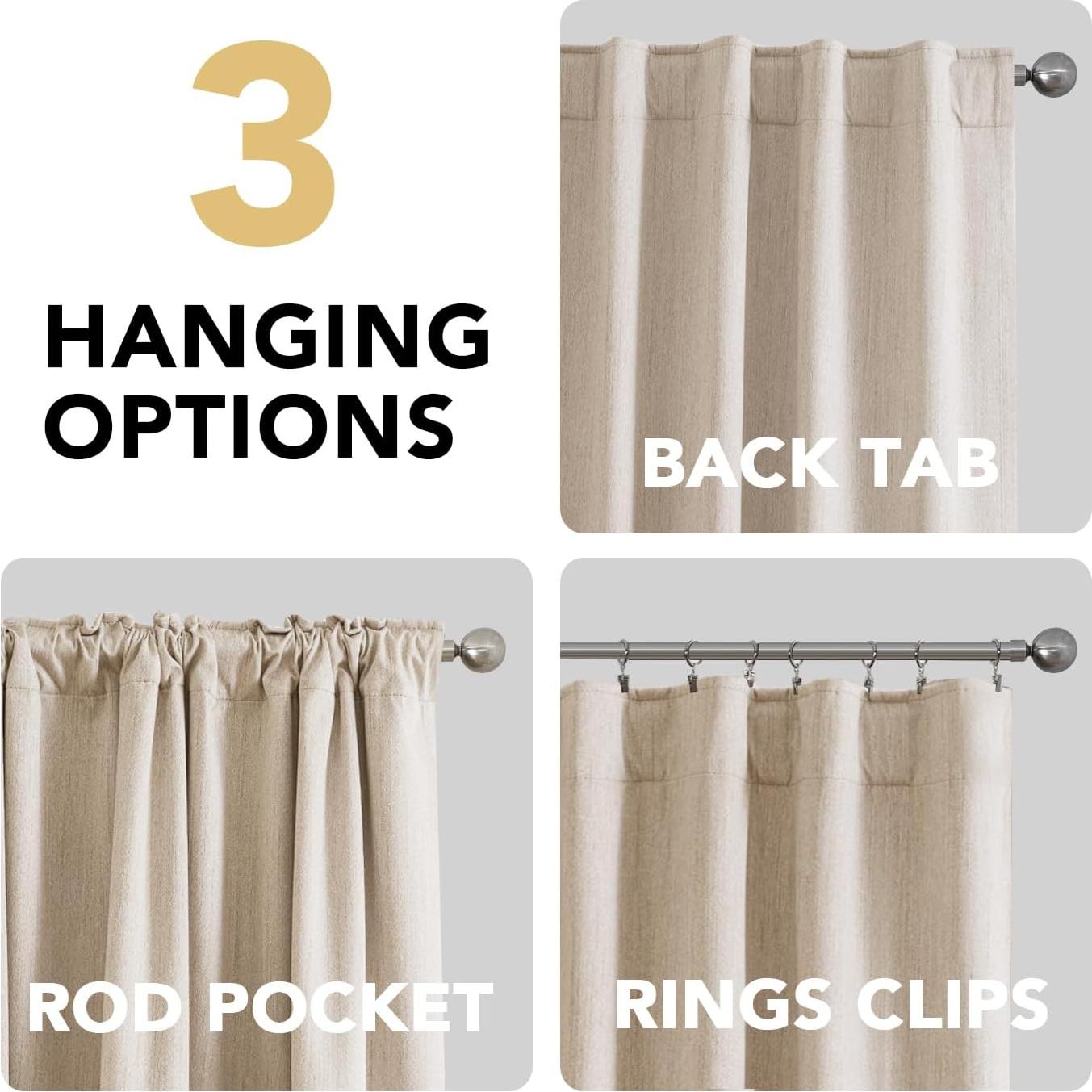 Cortinas Opacas H.VERSAILTEX 132x213 cm 2 Paneles Arena