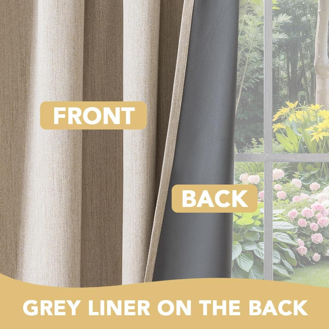 Cortinas Opacas H.VERSAILTEX 132x213 cm 2 Paneles Arena