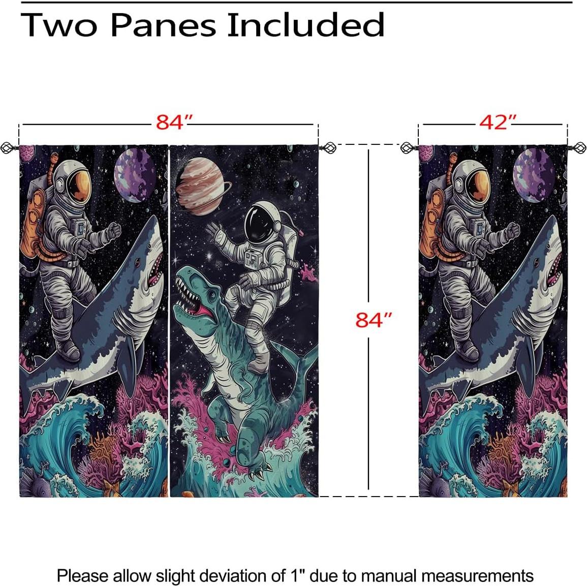 Cortinas Blackout Naiice Astronauta 213x213 cm 2 Pcs