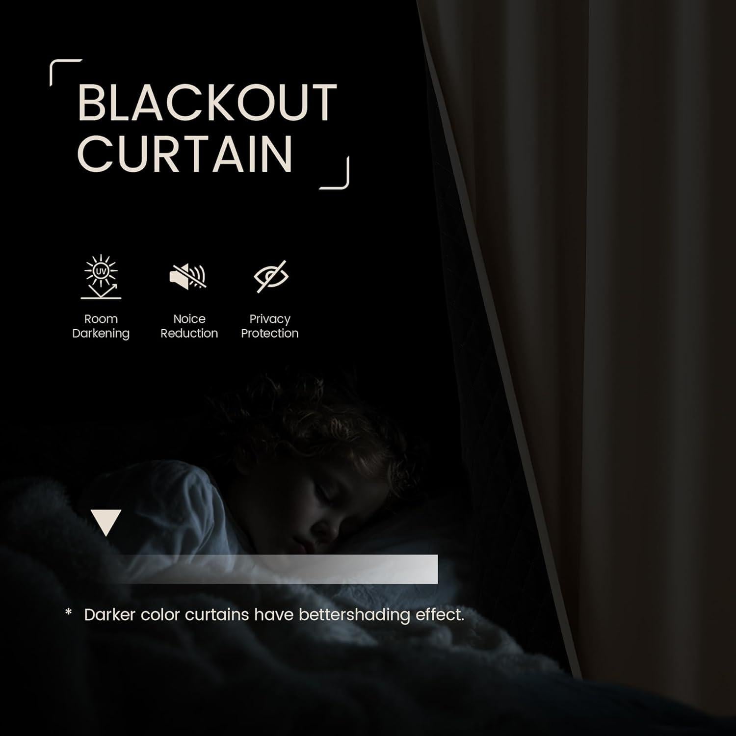 Cortinas Opacas Térmicas NICETOWN 52x96 cm Beige Biscotti