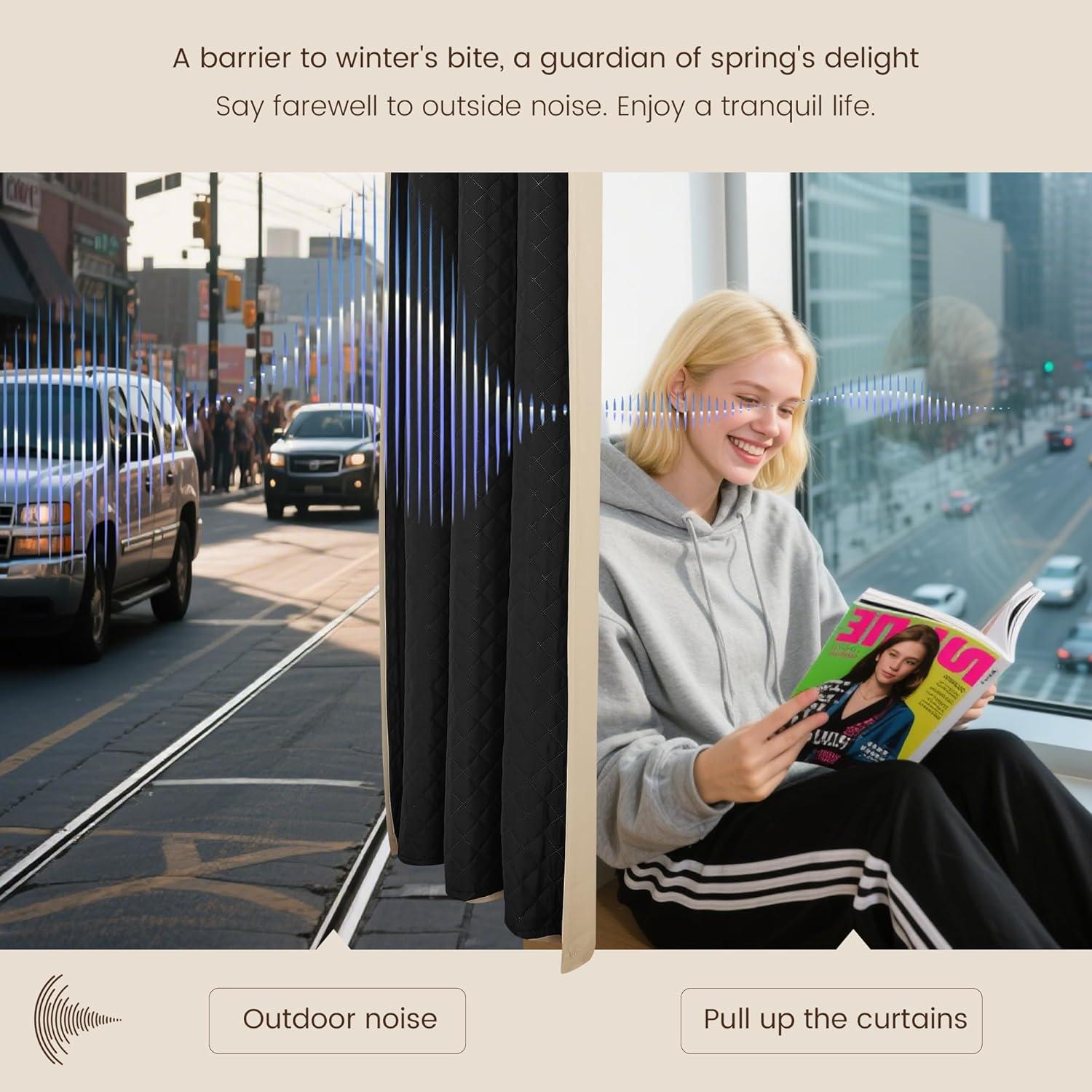 Cortinas Opacas Térmicas NICETOWN 52x96 cm Beige Biscotti