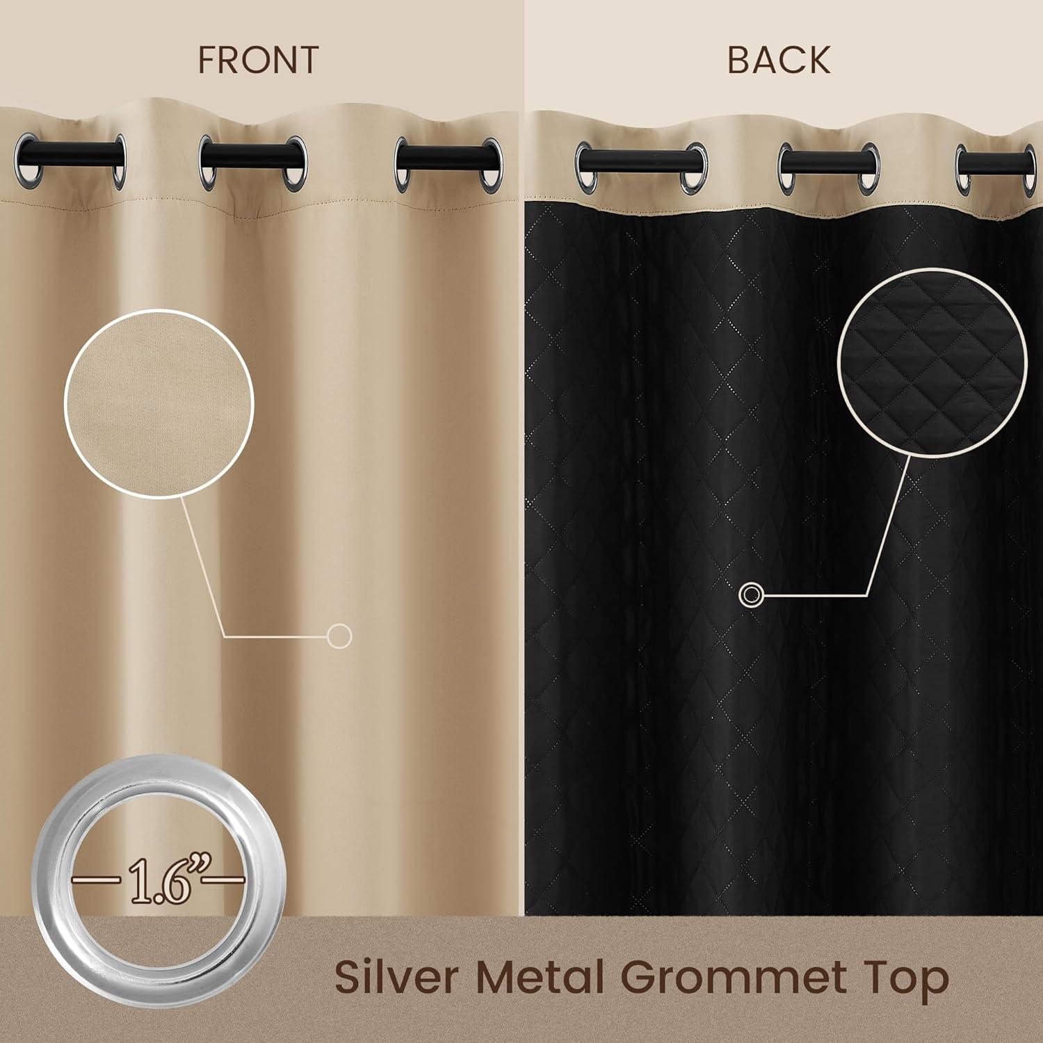 Cortinas Opacas Térmicas NICETOWN 52x96 cm Beige Biscotti