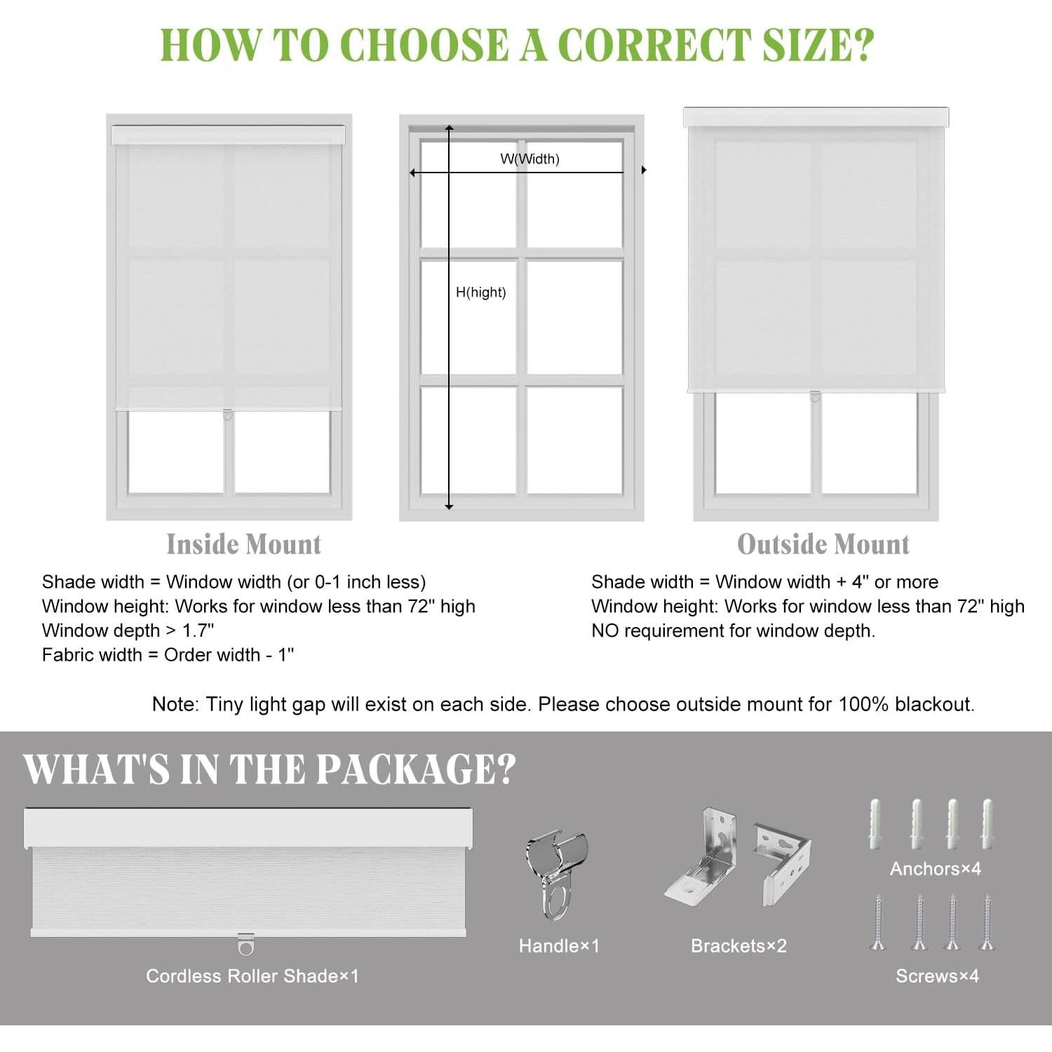 Persianas enrollables blackout Bliwans 86.36x182.88cm gris