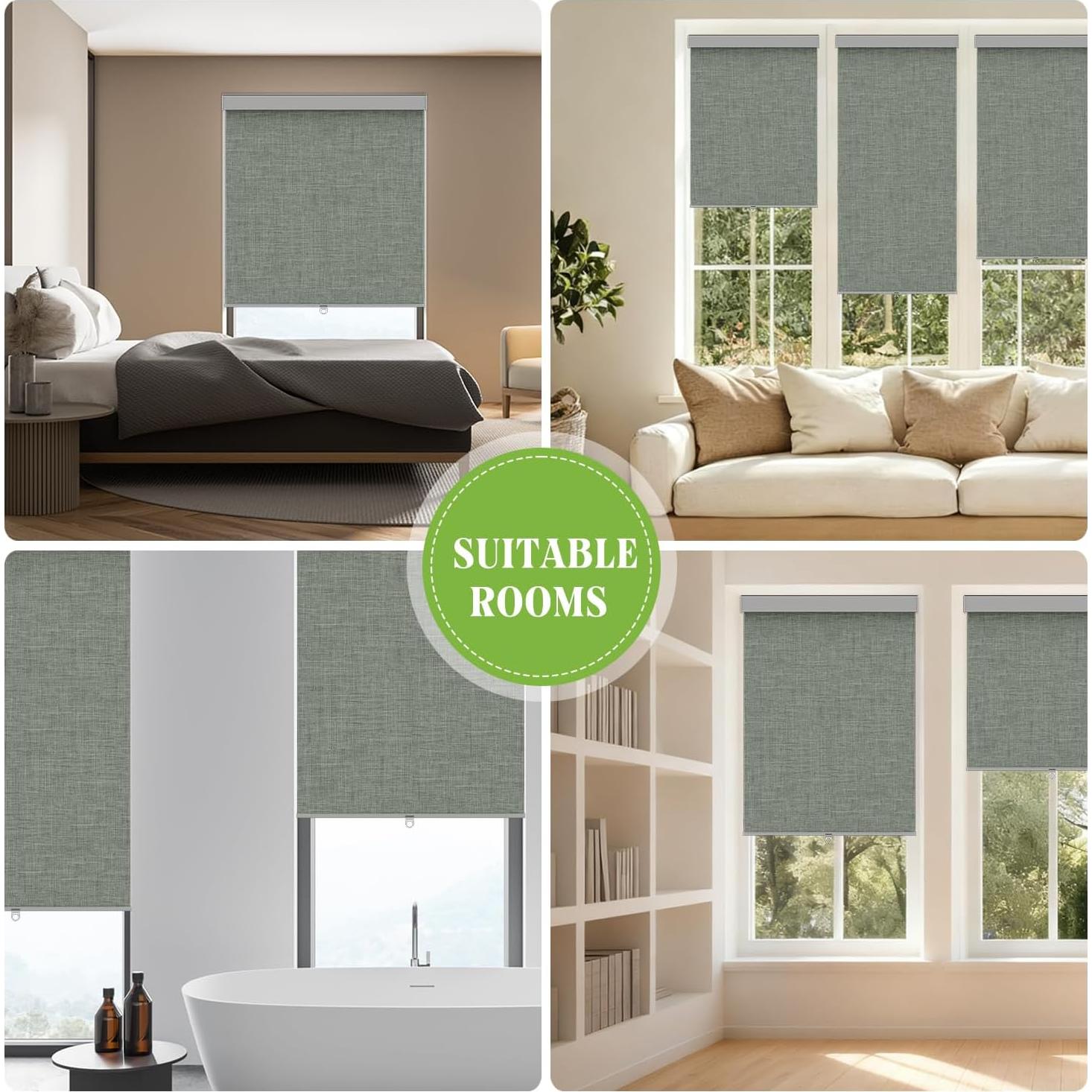 Persianas enrollables blackout Bliwans 86.36x182.88cm gris