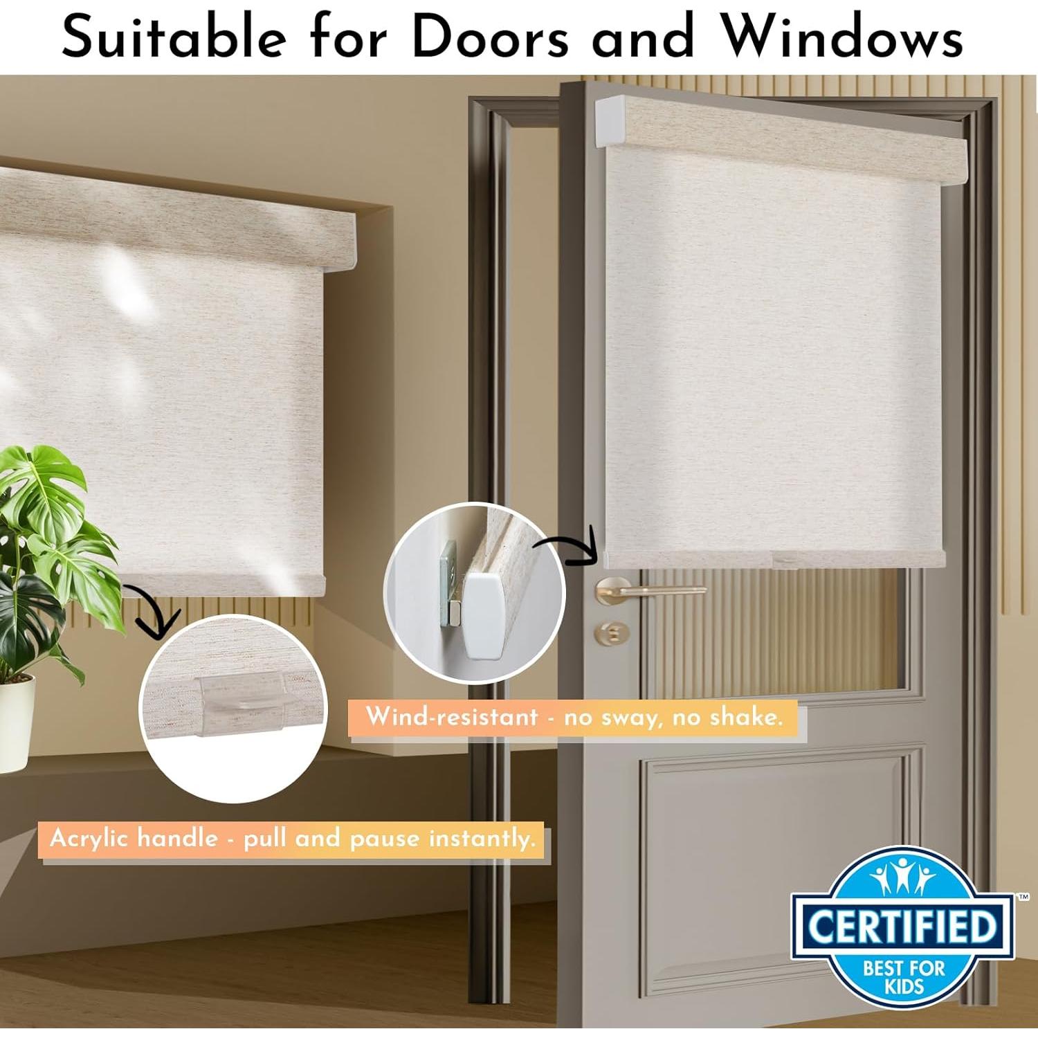 Cortinas Enrollables Filtrantes de Luz Persilux 99x183 cm Crema