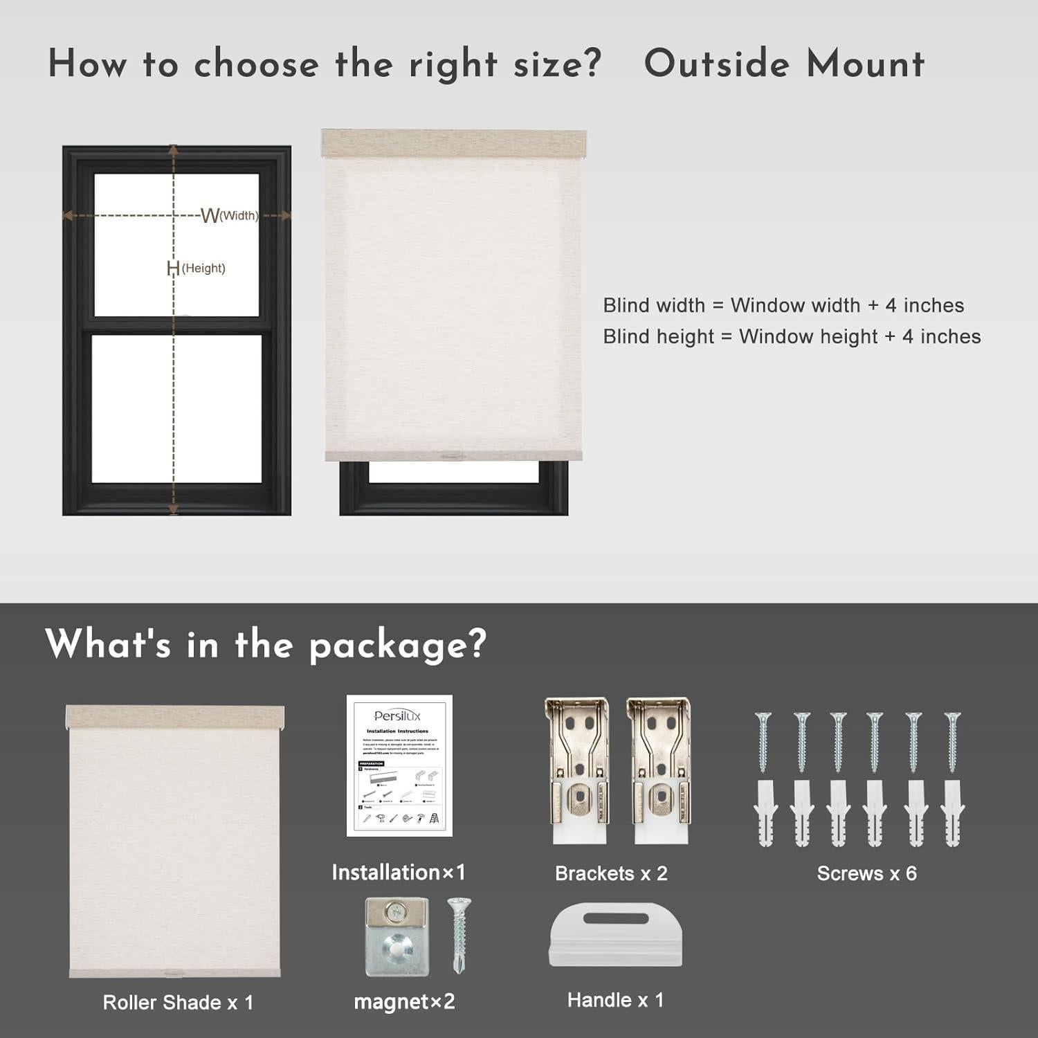 Cortinas Enrollables Filtrantes de Luz Persilux 99x183 cm Crema