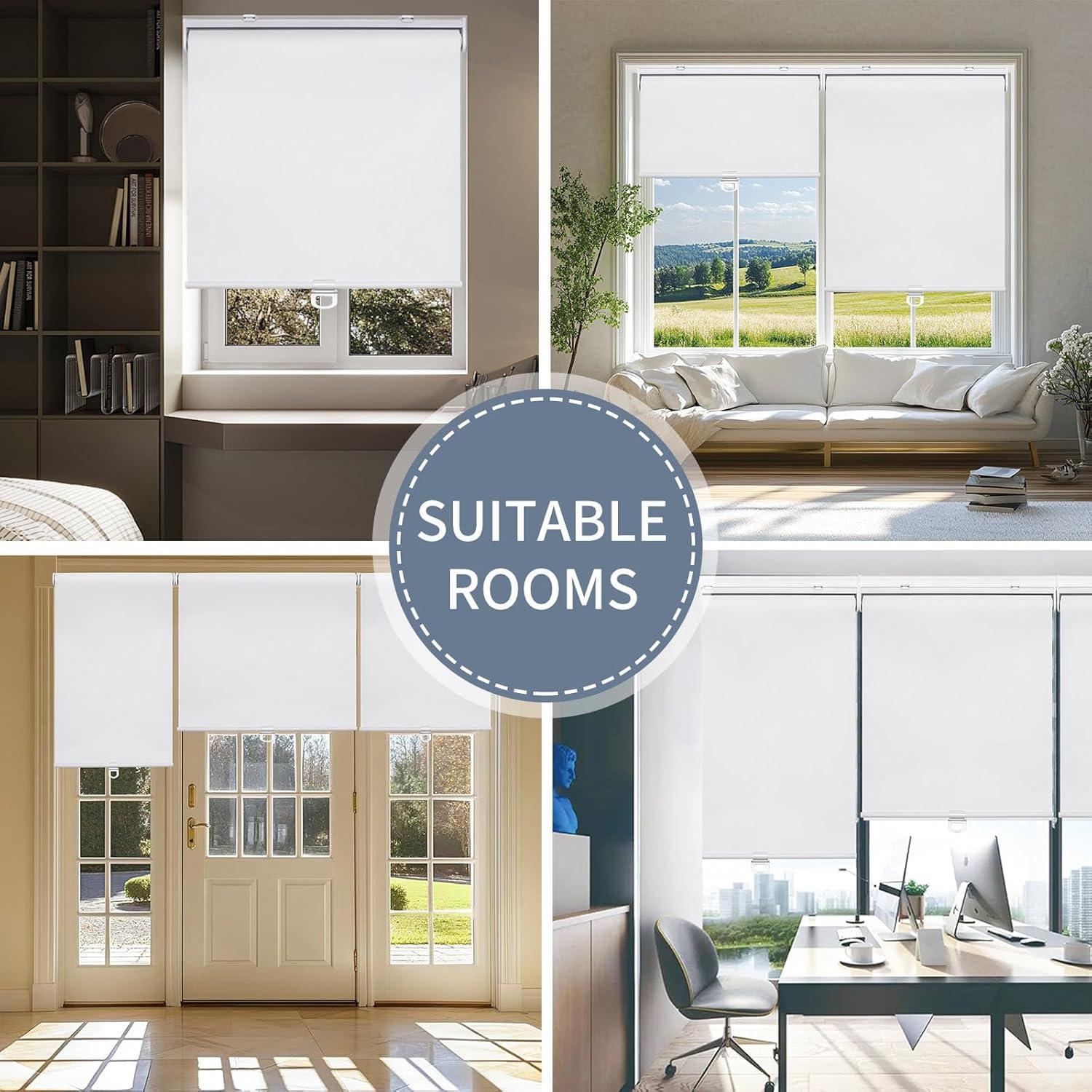 Cortina enrollable blackout SHADEMOON 89x183 cm blanca