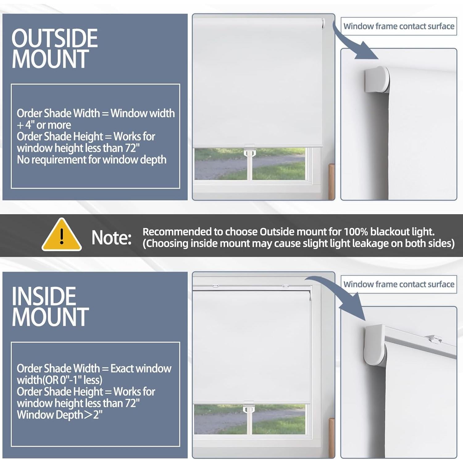 Cortina enrollable blackout SHADEMOON 89x183 cm blanca