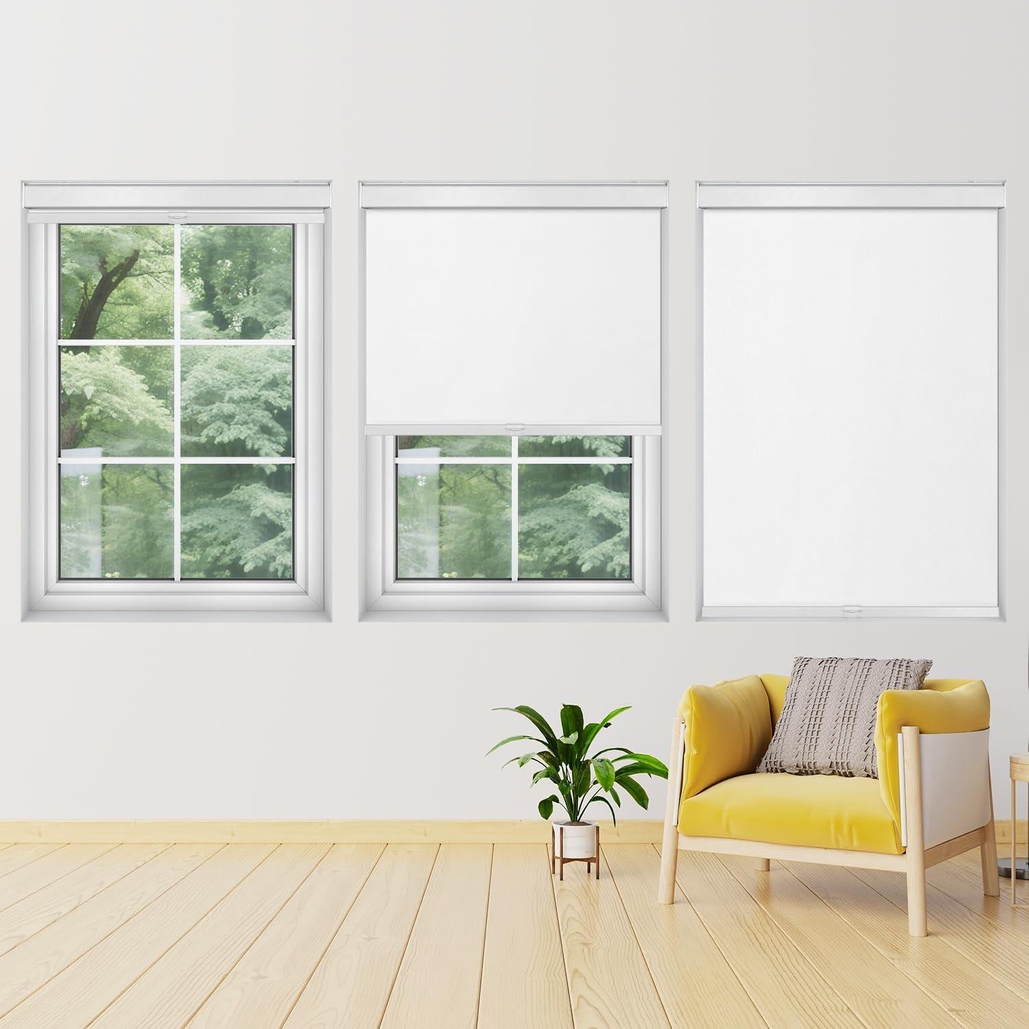 Persiana enrollable blackout Hidpriva 114.3x182.9 cm blanca