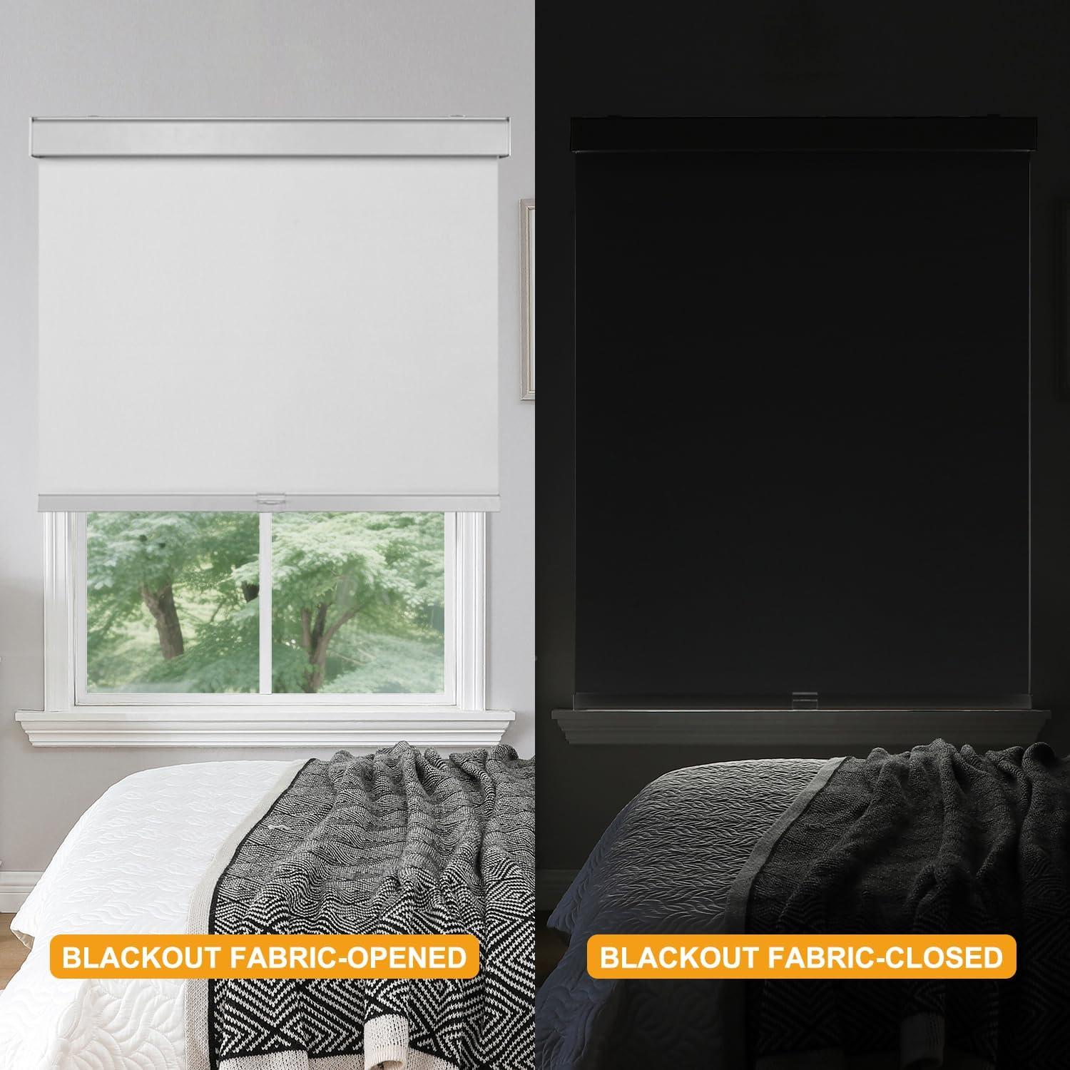 Persiana enrollable blackout Hidpriva 114.3x182.9 cm blanca