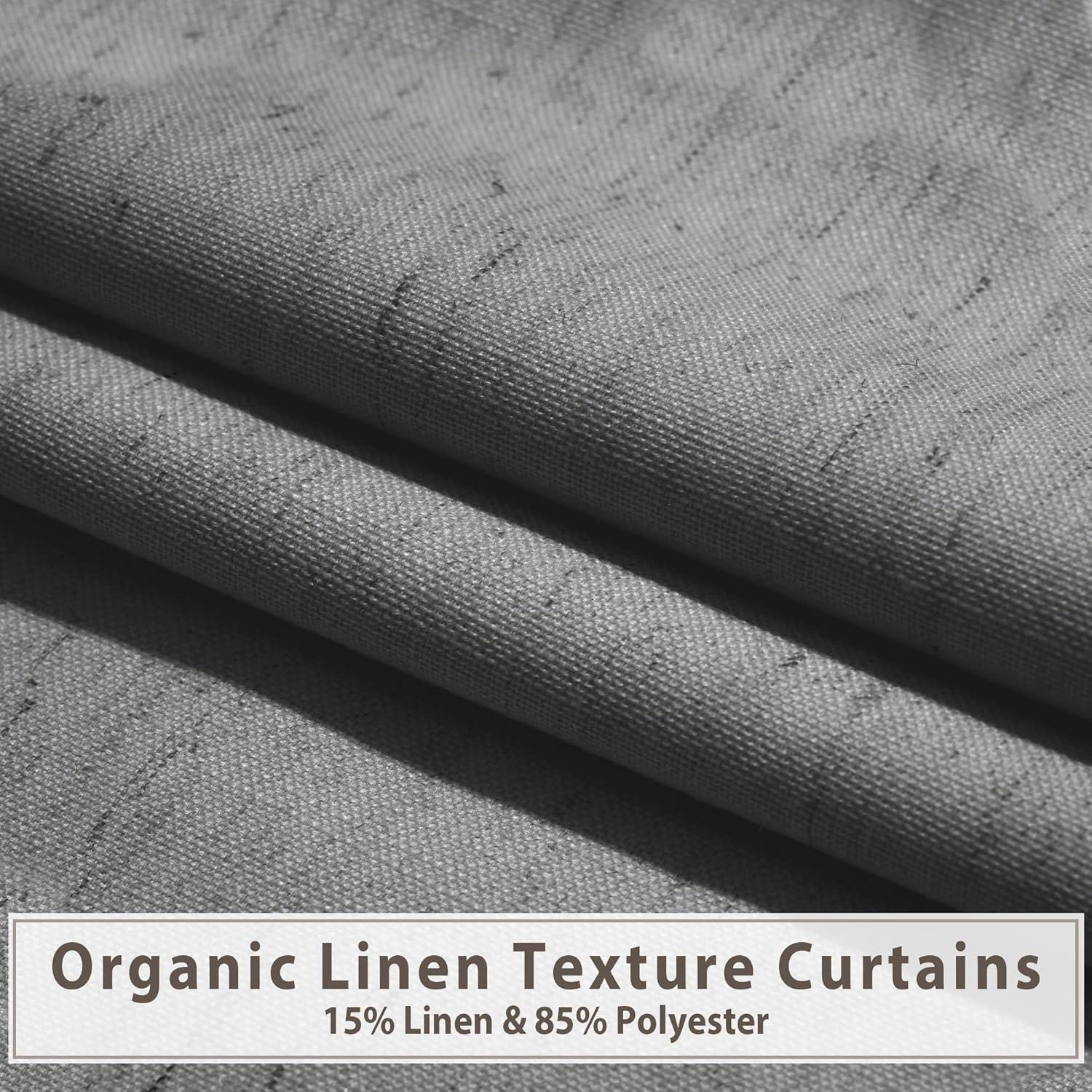 Cortinas Opacas HESTIA de Lino 132x198 cm 2 Paneles Gris