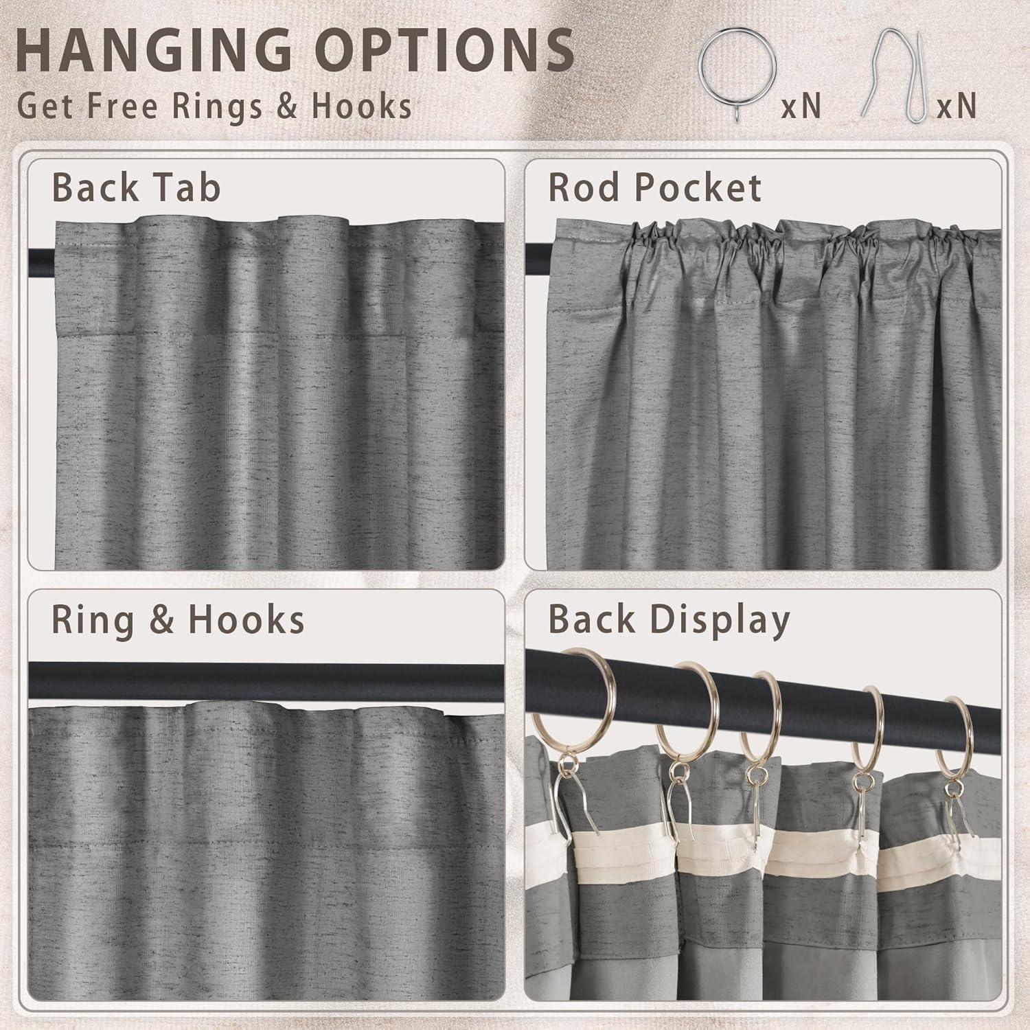 Cortinas Opacas HESTIA de Lino 132x198 cm 2 Paneles Gris