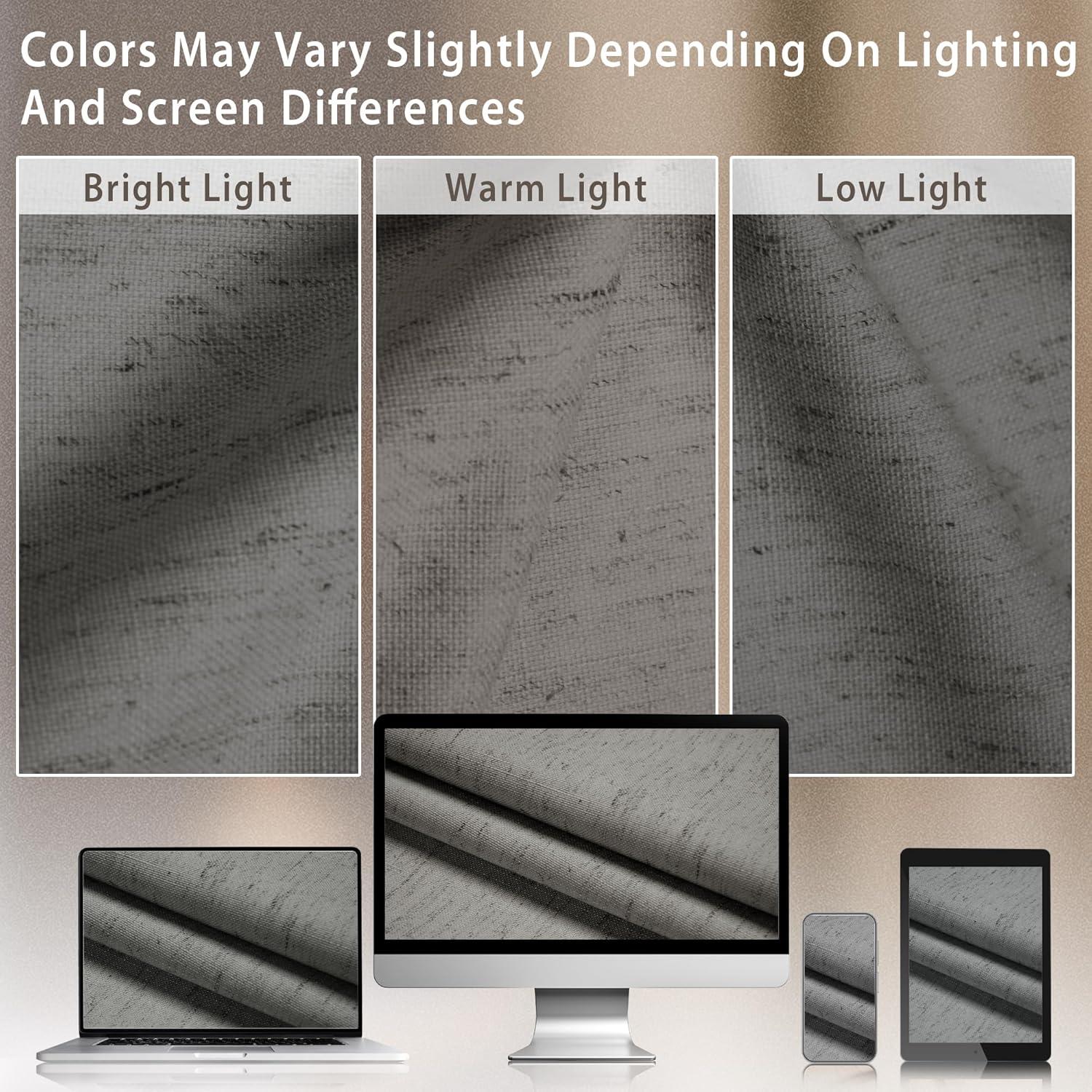 Cortinas Opacas HESTIA de Lino 132x198 cm 2 Paneles Gris