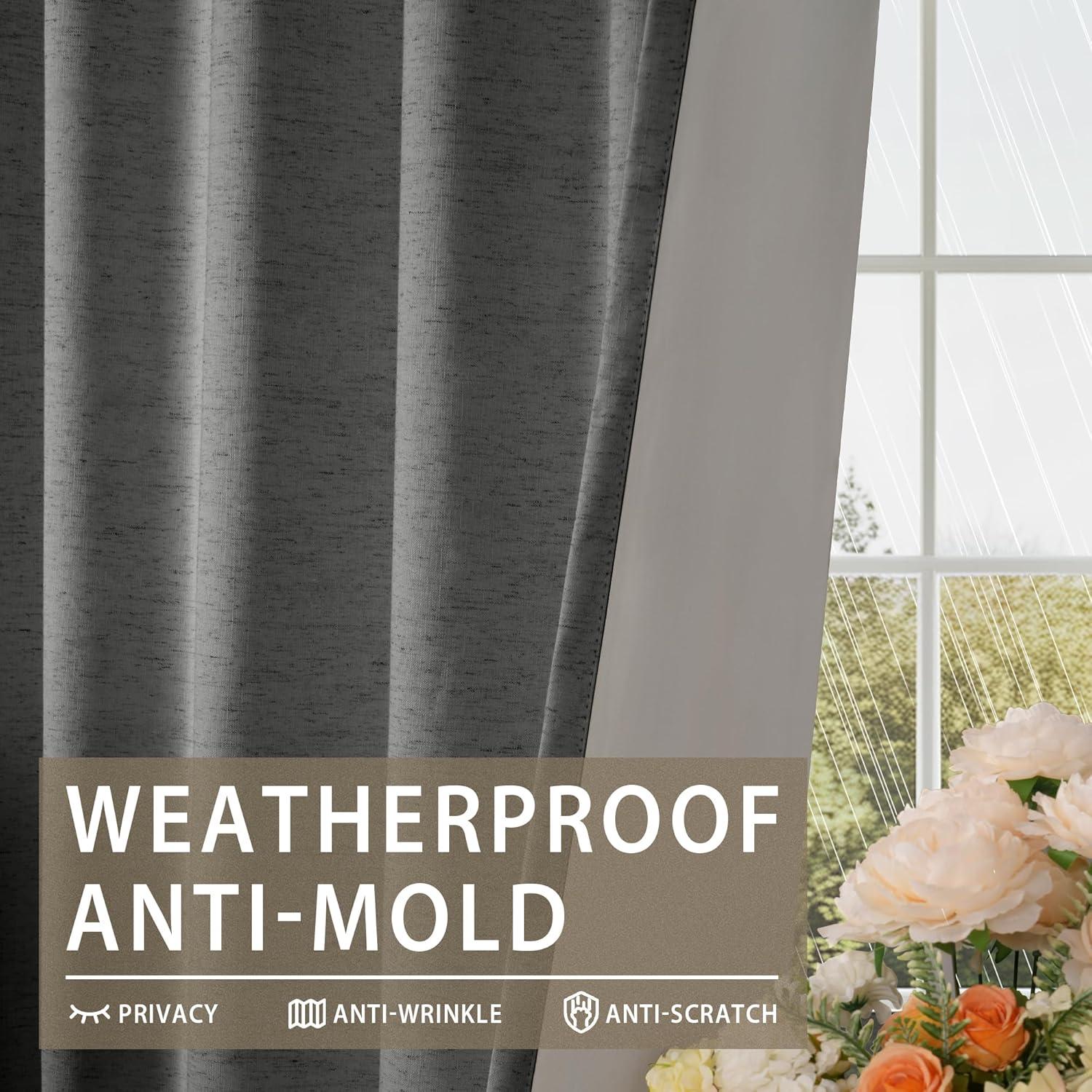 Cortinas Opacas HESTIA de Lino 132x198 cm 2 Paneles Gris