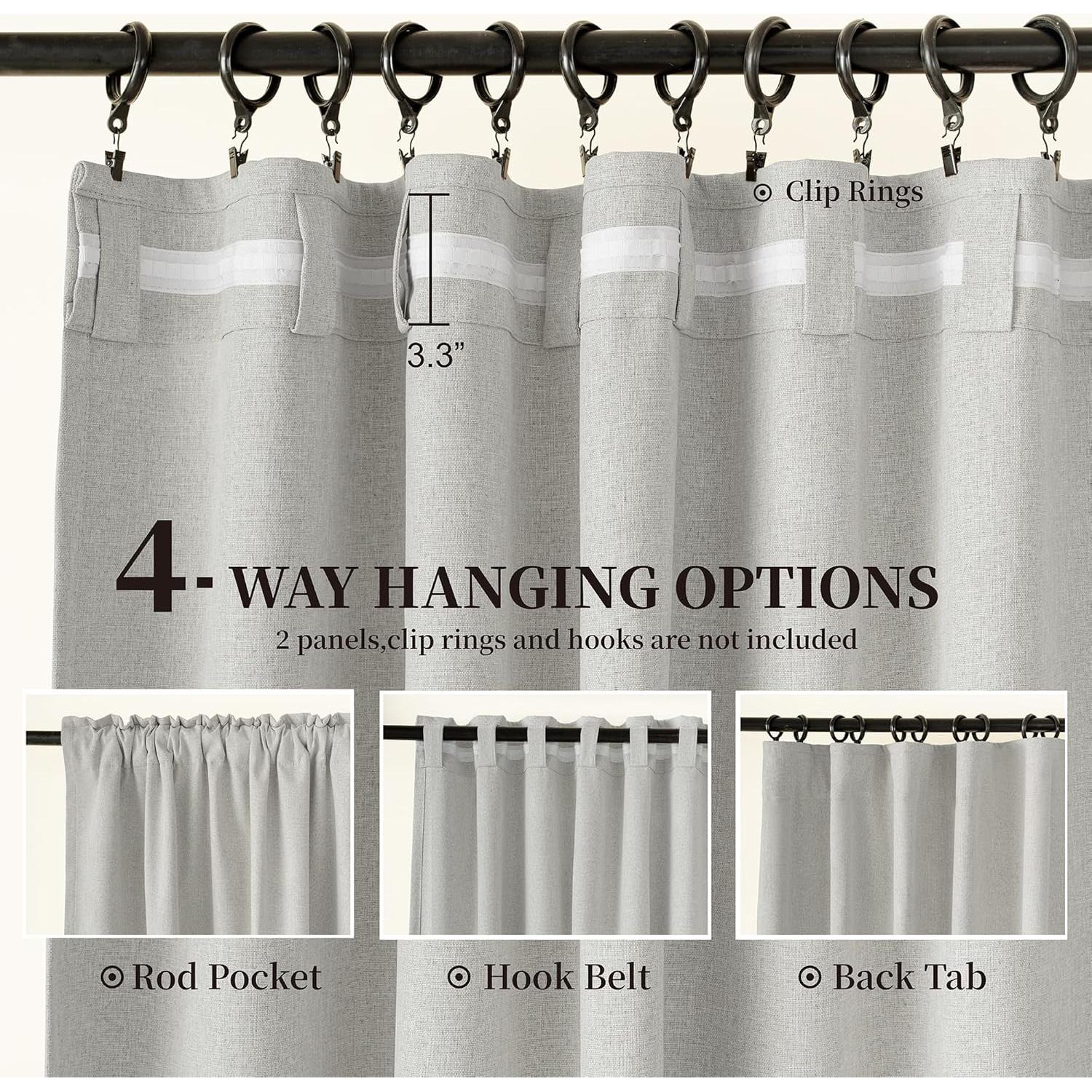 Cortinas Opacas KangBang 132x274 cm Gris Claro - 2 Paneles