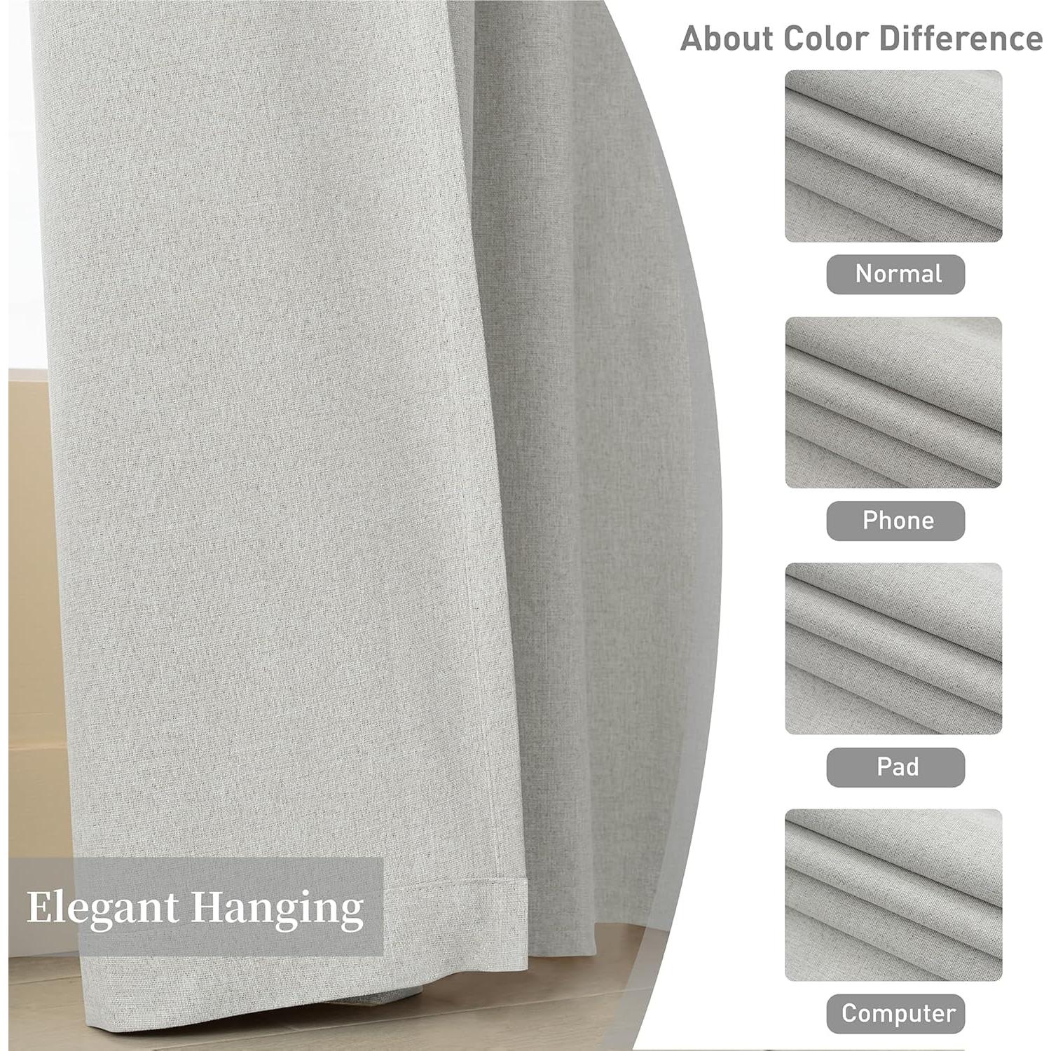 Cortinas Opacas KangBang 132x274 cm Gris Claro - 2 Paneles