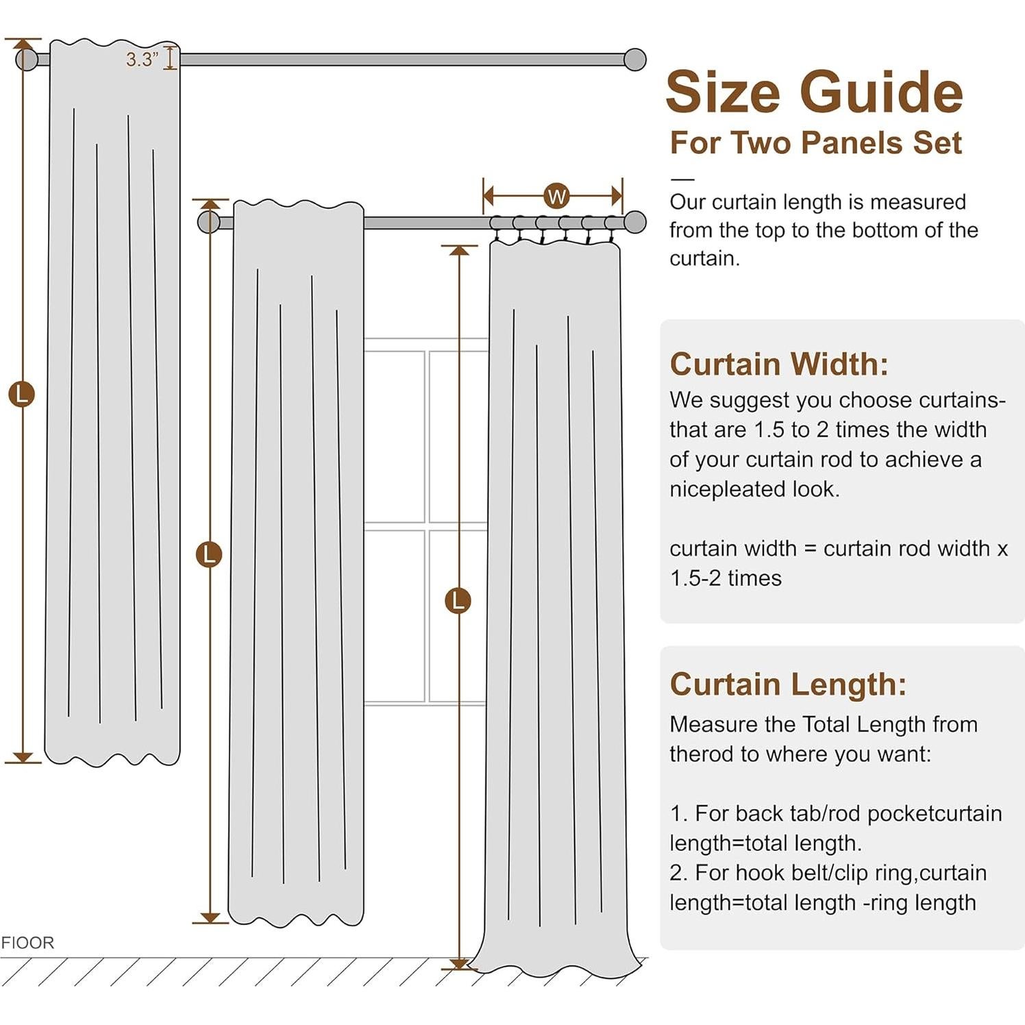 Cortinas Opacas KangBang 132x274 cm Gris Claro - 2 Paneles