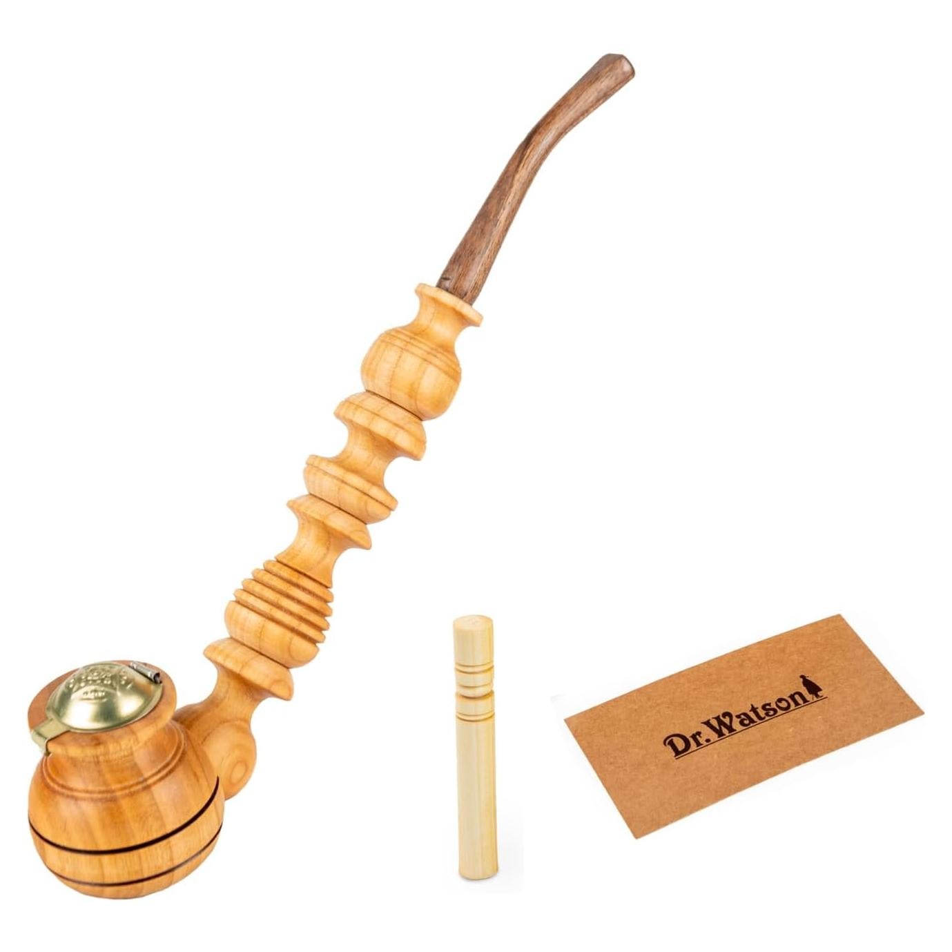 Pipa de Tabaco Dr. Watson Churchwarden Hecha a Mano 26.5 cm