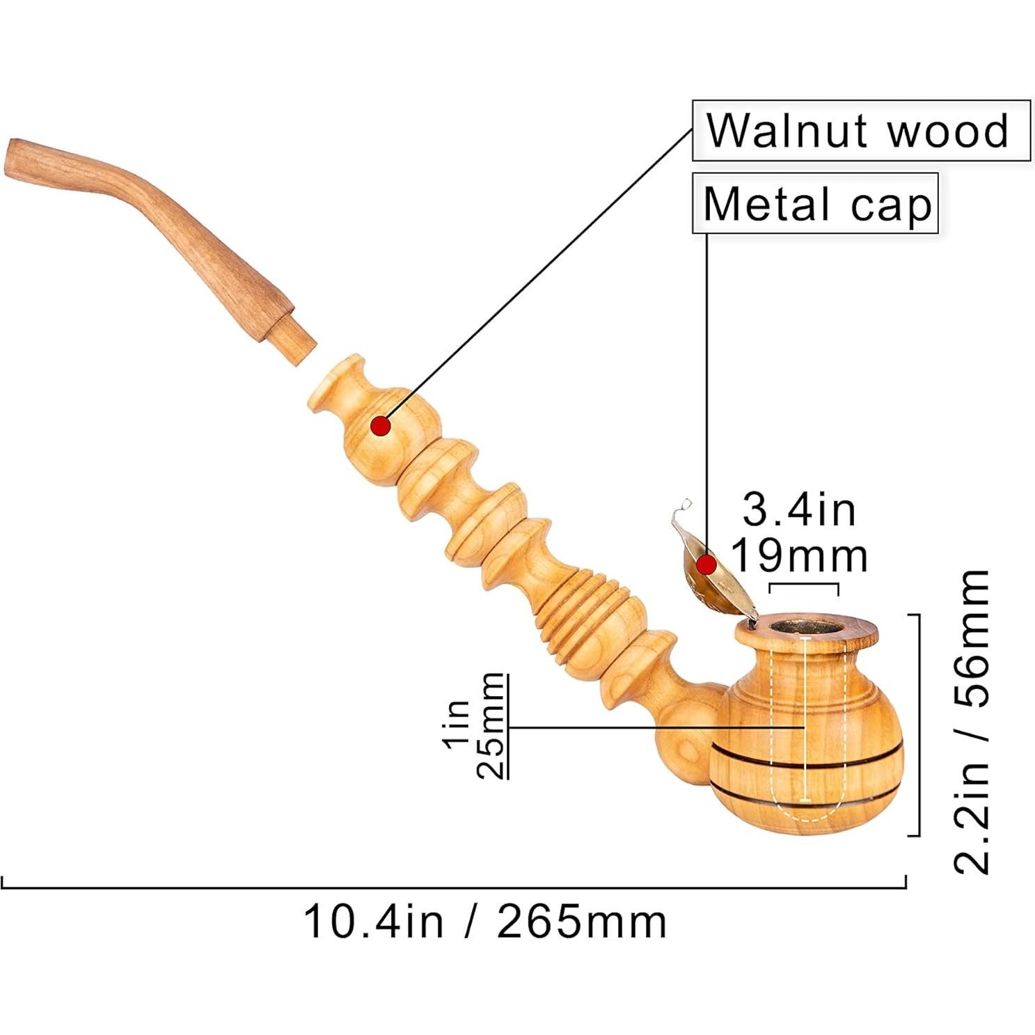 Pipa de Tabaco Dr. Watson Churchwarden Hecha a Mano 26.5 cm