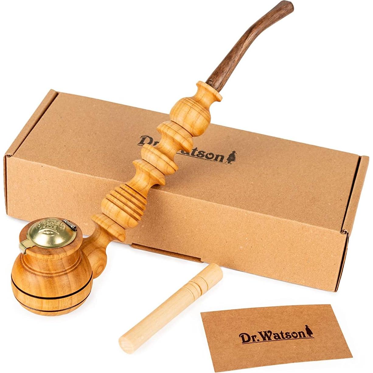 Pipa de Tabaco Dr. Watson Churchwarden Hecha a Mano 26.5 cm