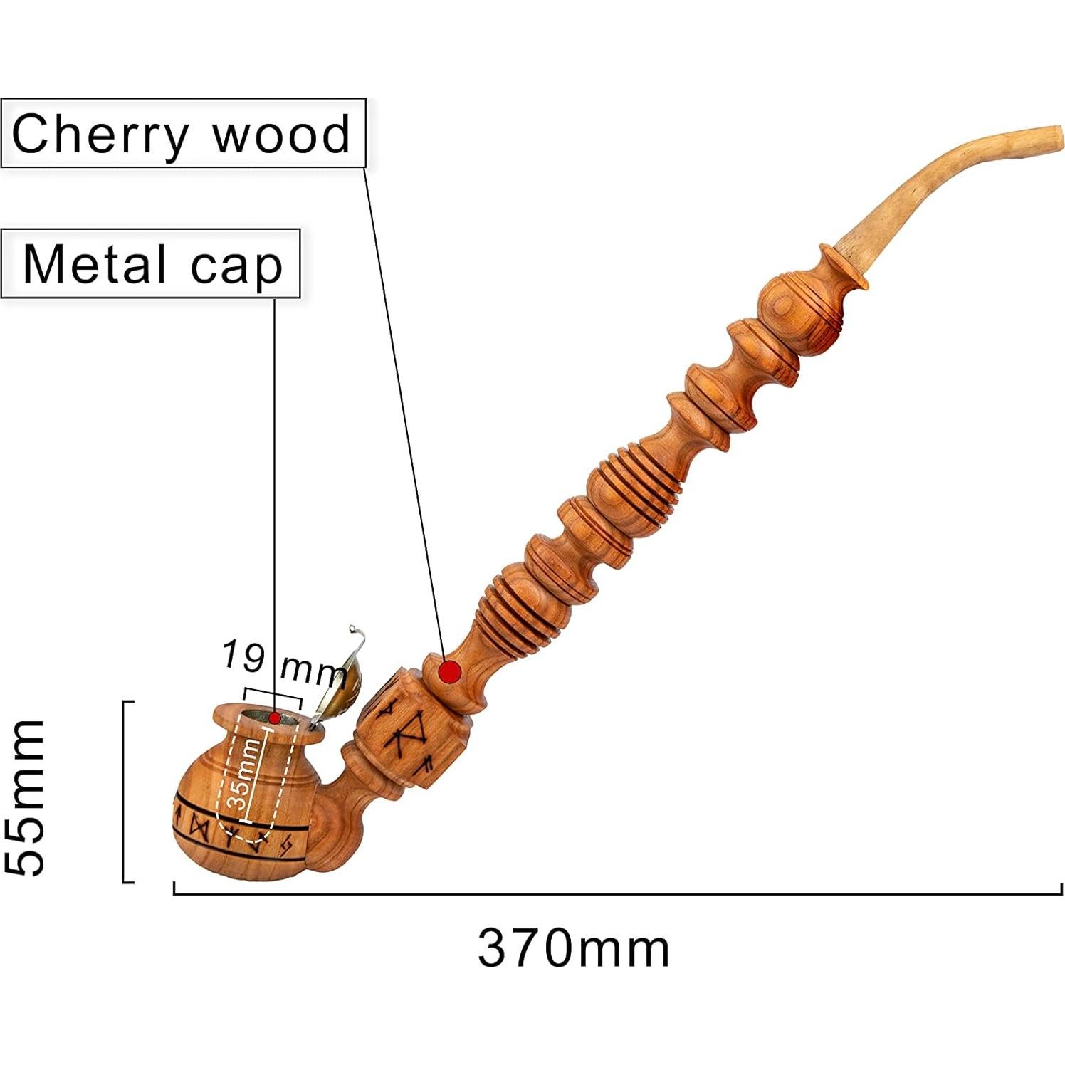 Pipa de Tabaco Dr. Watson Runas Hecha a Mano 37 cm